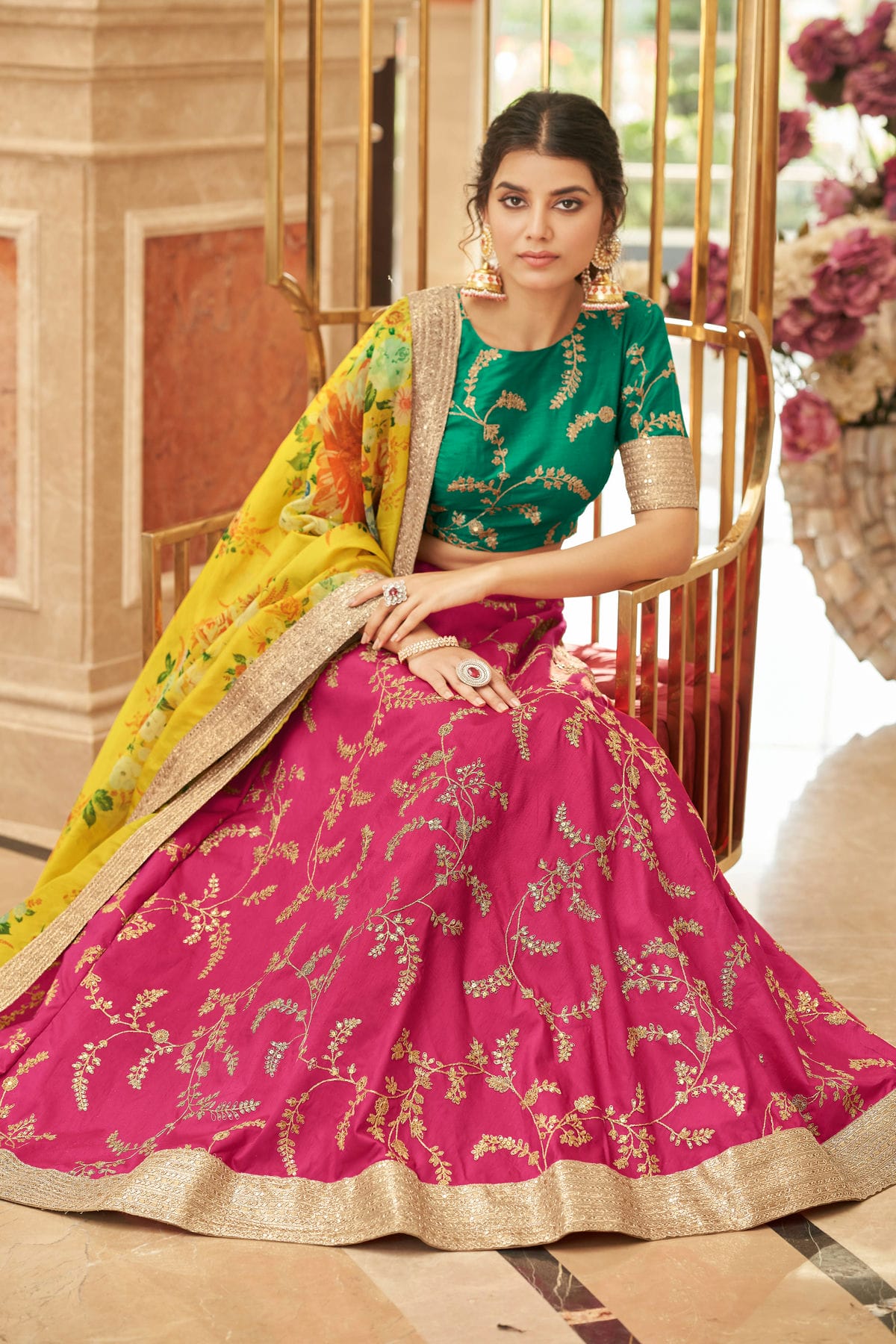 Art Silk Embroidery A Line Lehenga Choli VSLC1010172