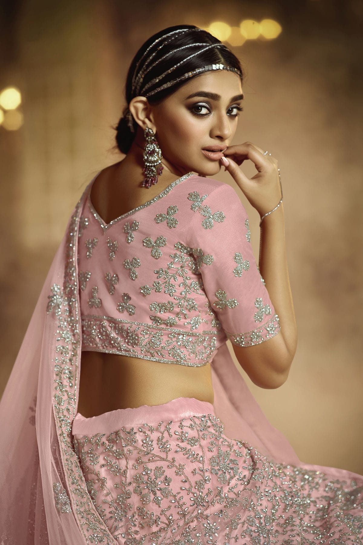 Baby Pink Colour Embroidery Soft Net Lehenga Choli VSLD1080866