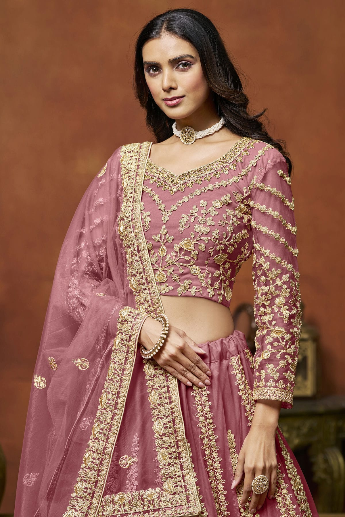 Baby Pink Colour Net Lehenga Choli VSLC1050645