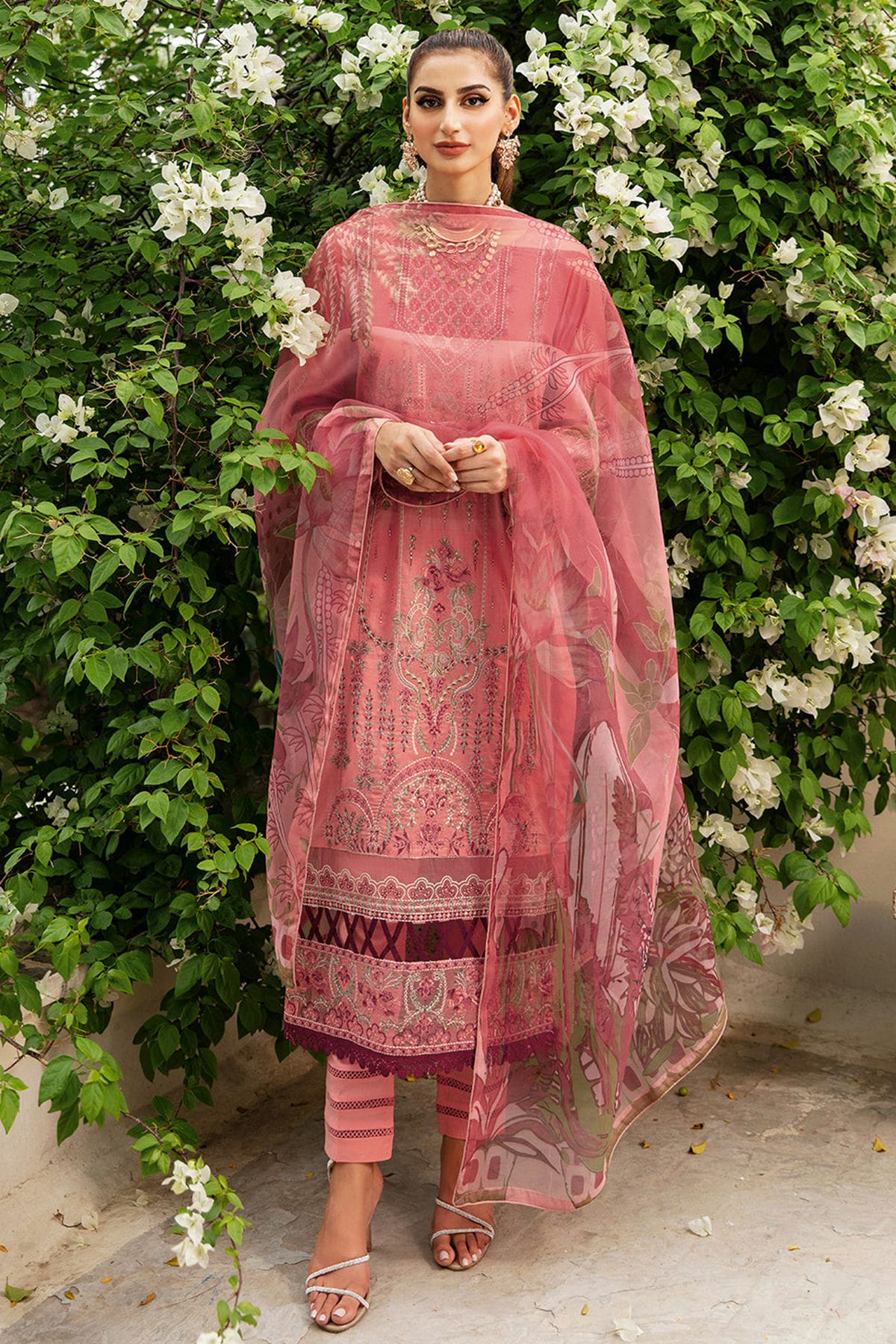 Baby Pink Colour Rayon Semi Stitched Pakistani Suit VSSM1250139
