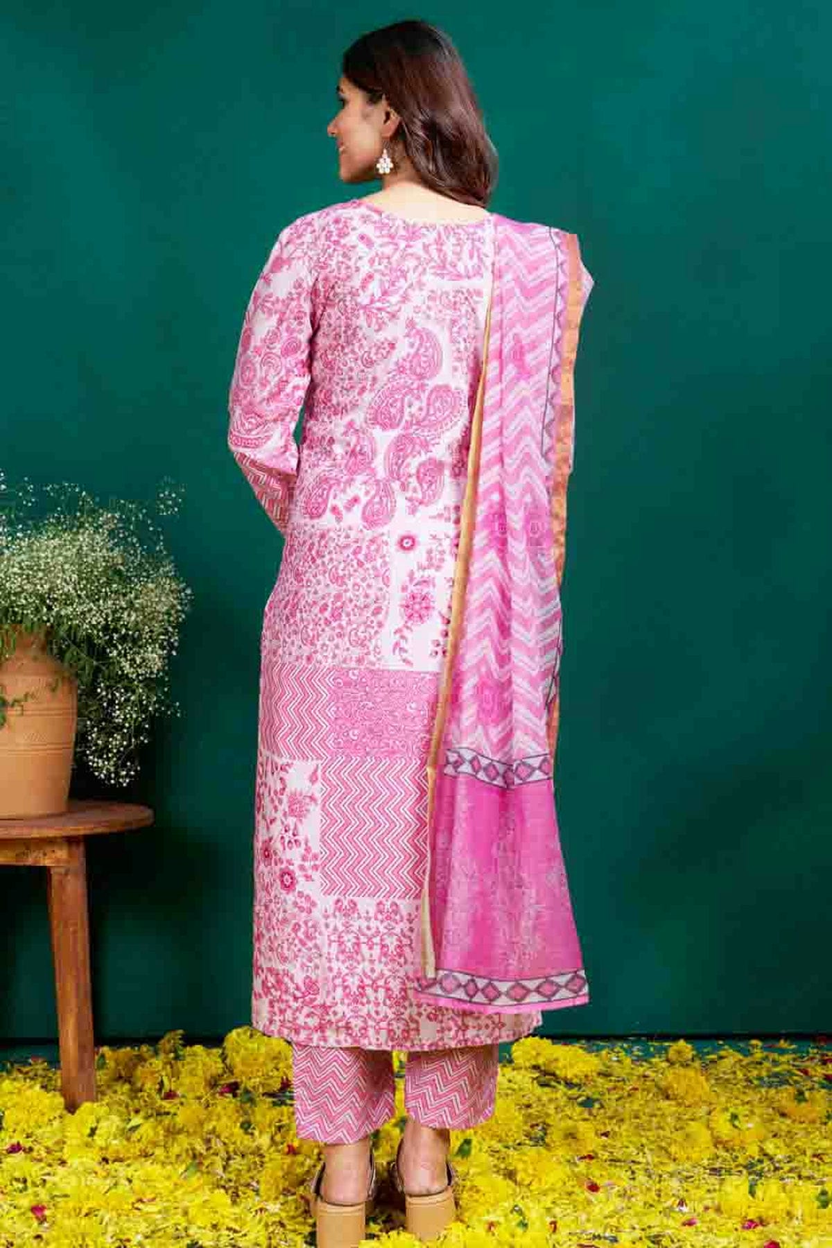 Baby Pink Colour Rayon Stitched Pant Style Suit VSSS1140937