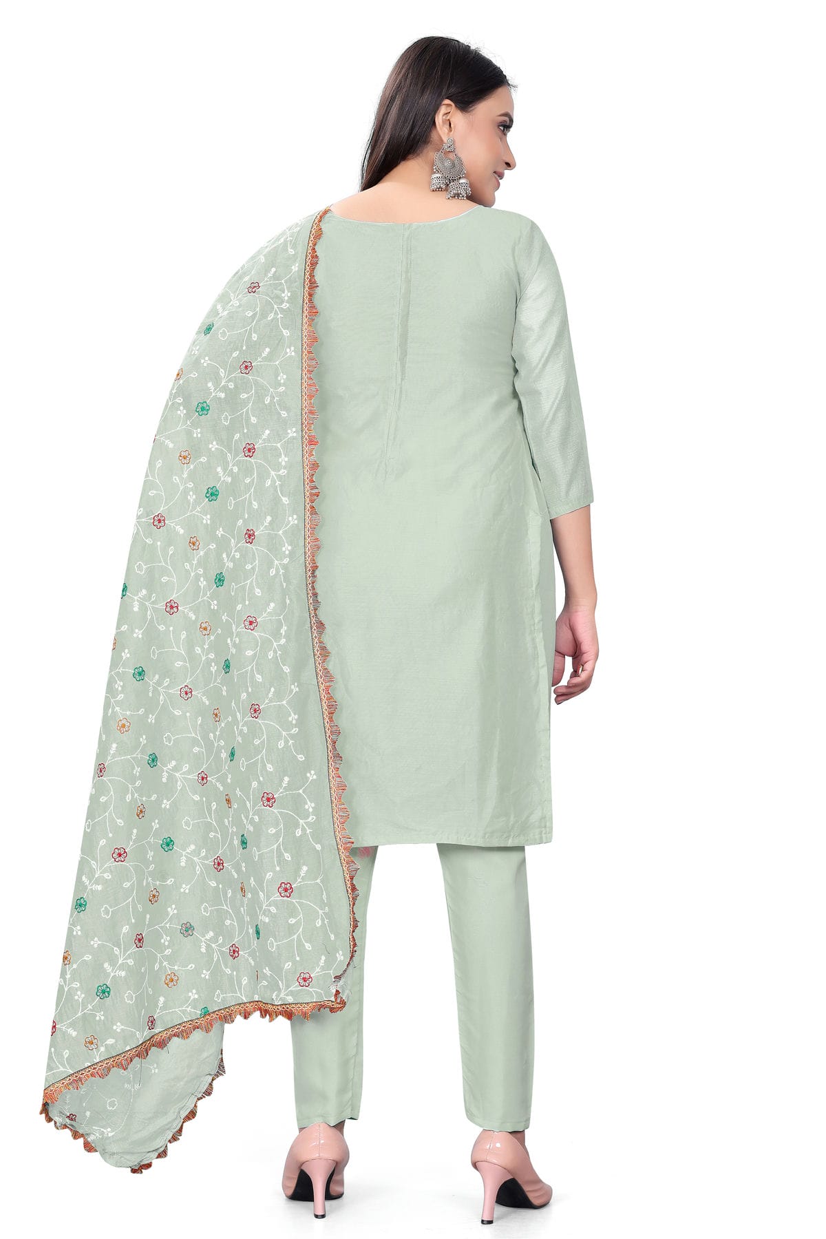 Beige Colour Unstitched Modal Chanderi Straight Suit VSUS1160695