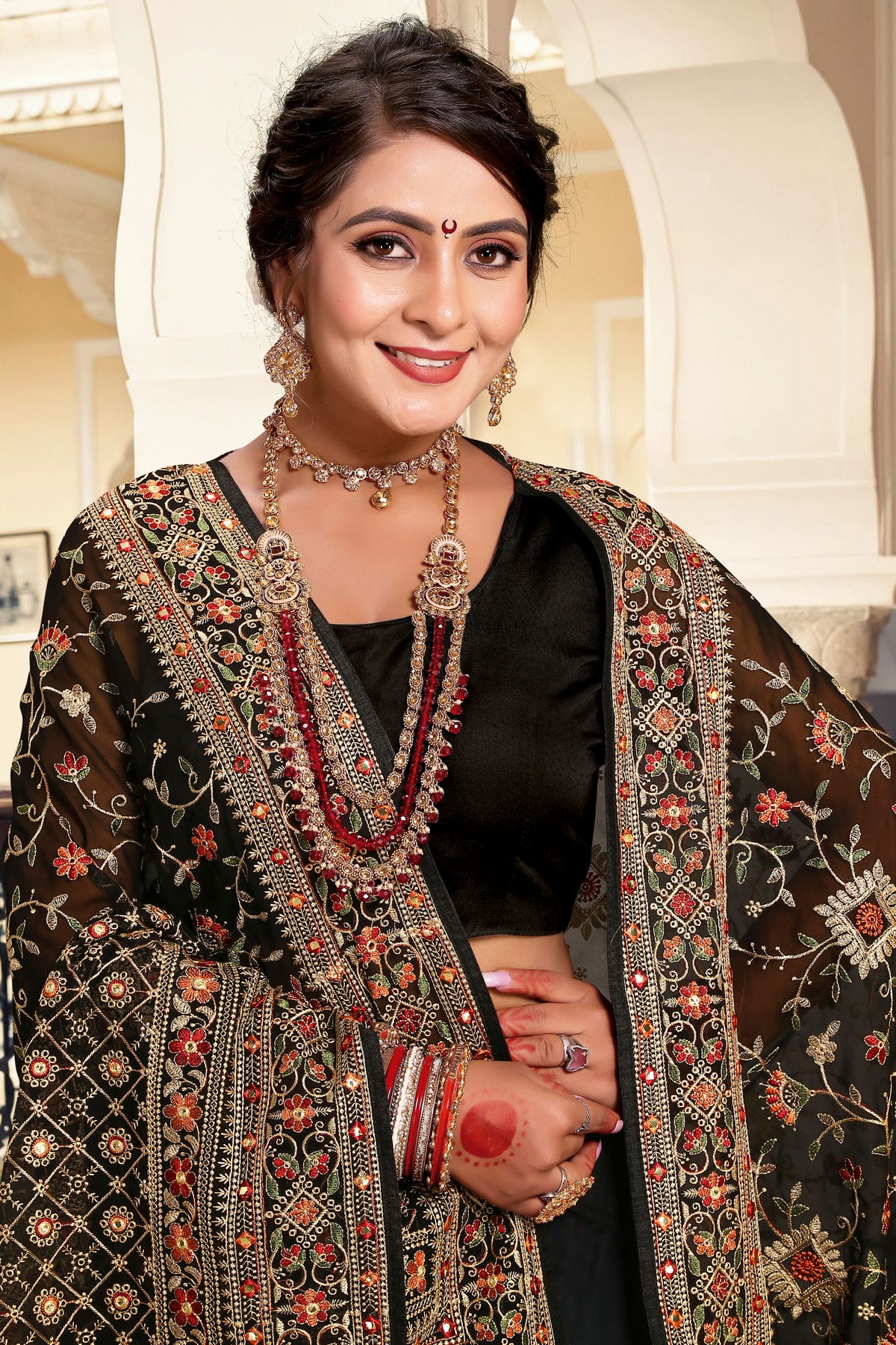 Black Colour Georgette Designer Saree VSLC1121640