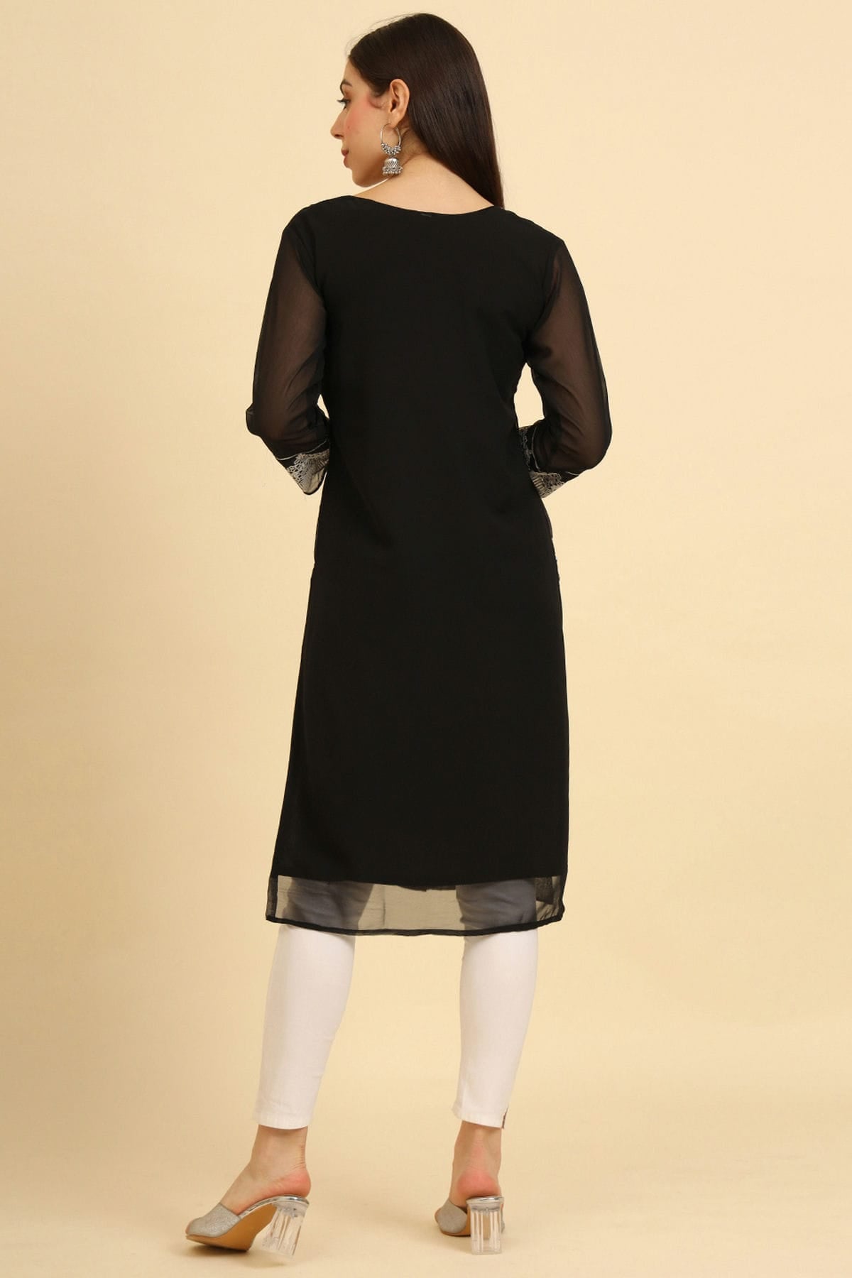 Black Colour Georgette Kurti VSKR1111224