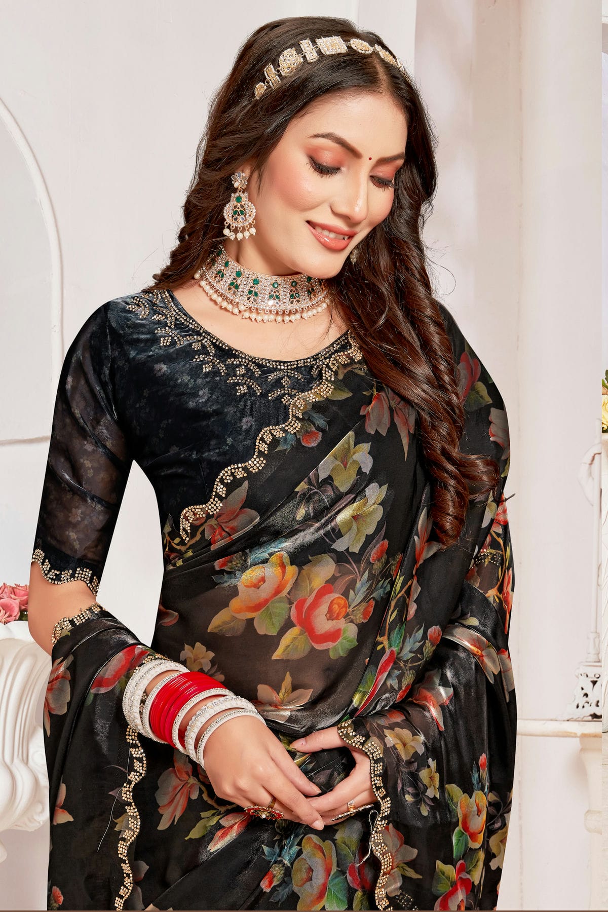 Black Colour Organza Silk Designer Saree VSSD1121821