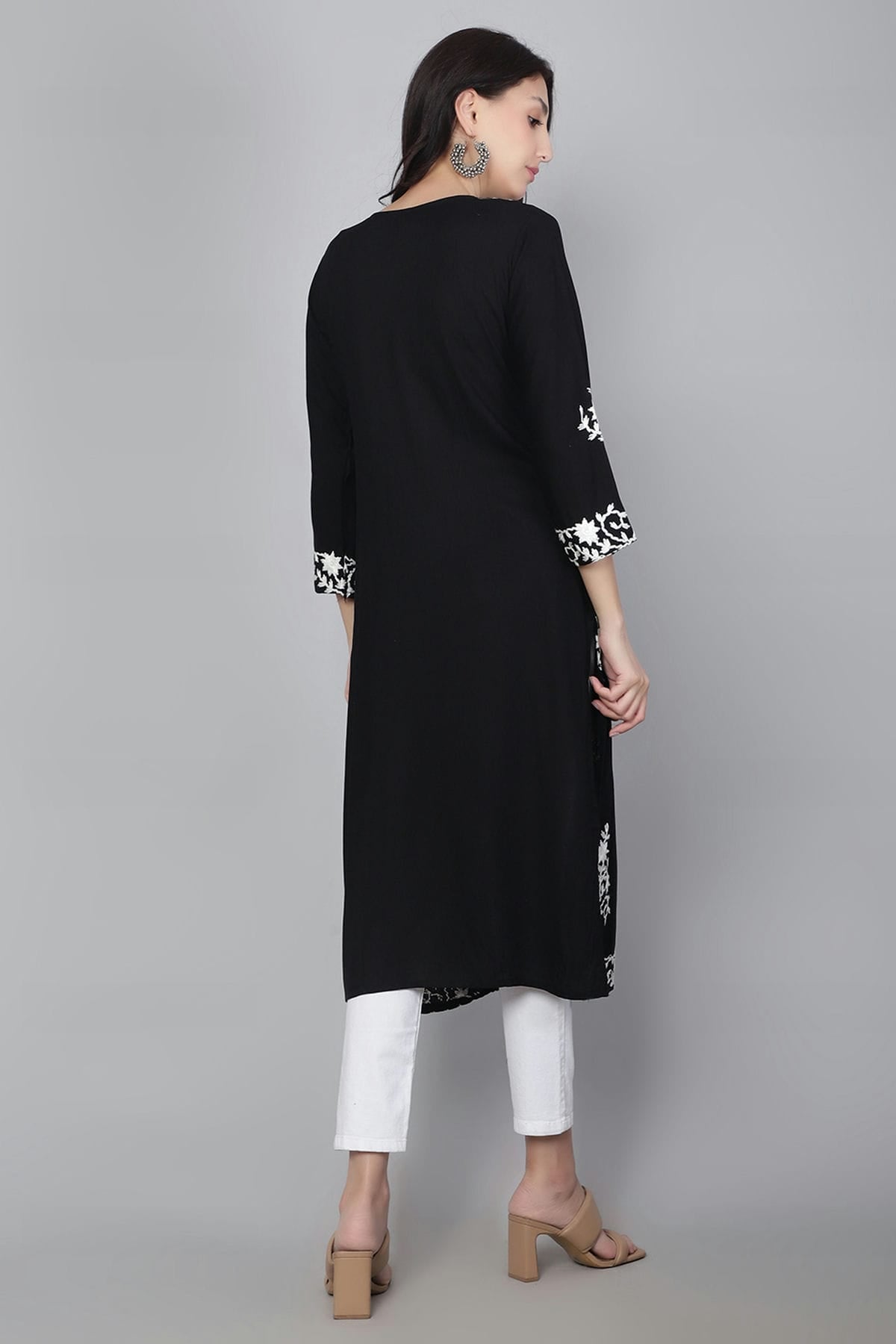 Black Colour Rayon Kurti VSKR1111122