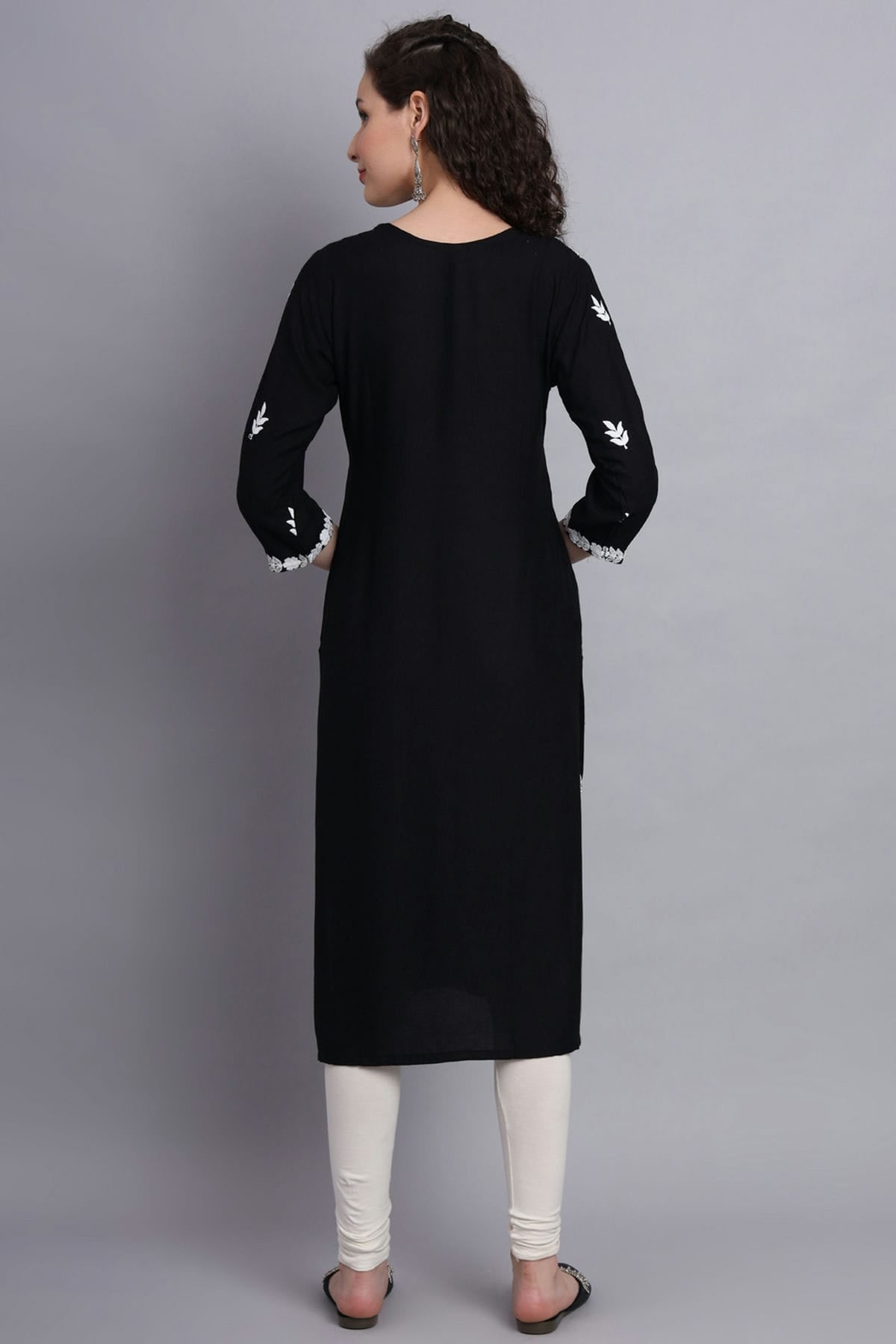 Black Colour Rayon Kurti VSKR1111145