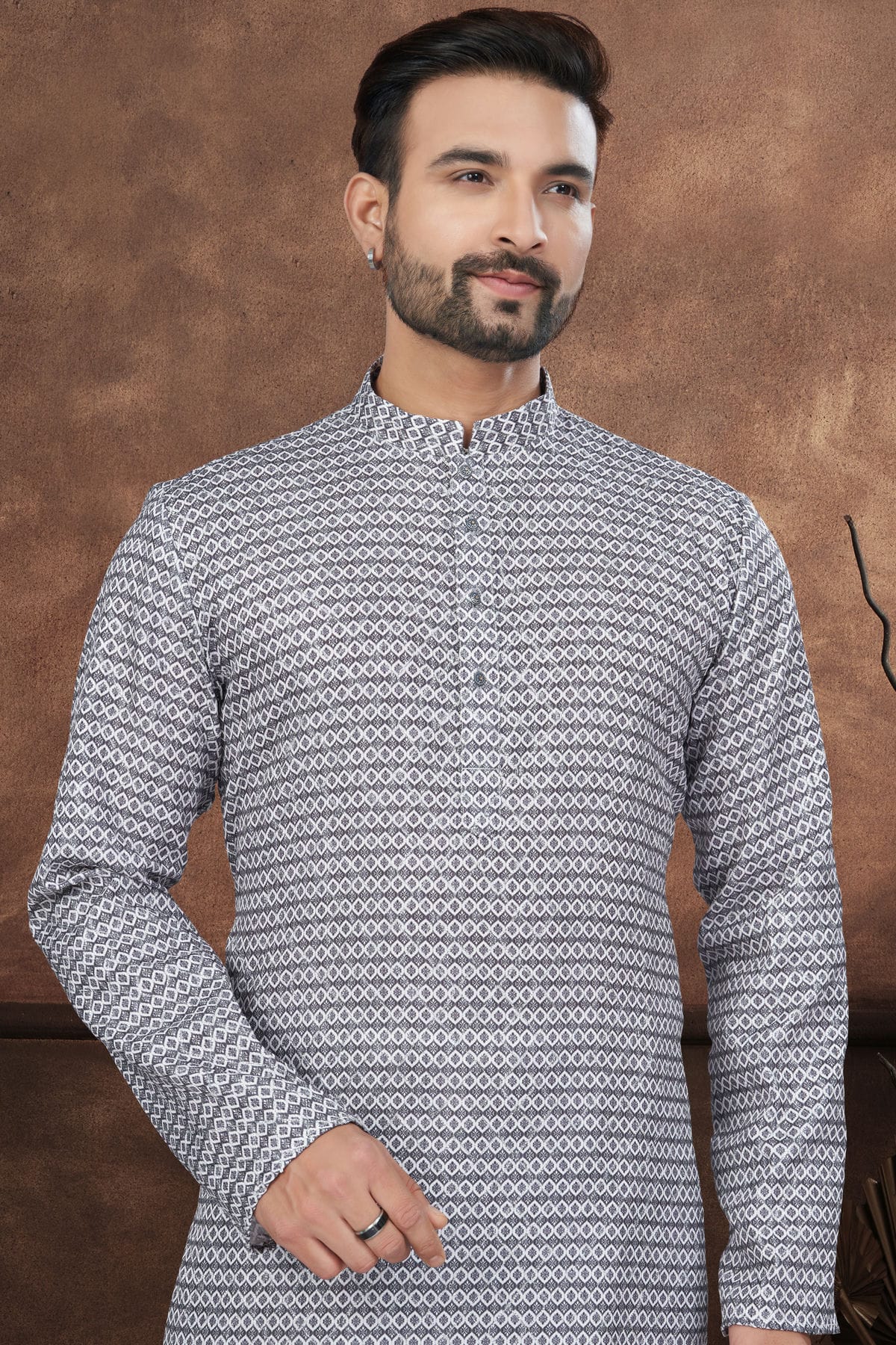 Black Colour Jacquard Kurta Pajama VSKP1040688