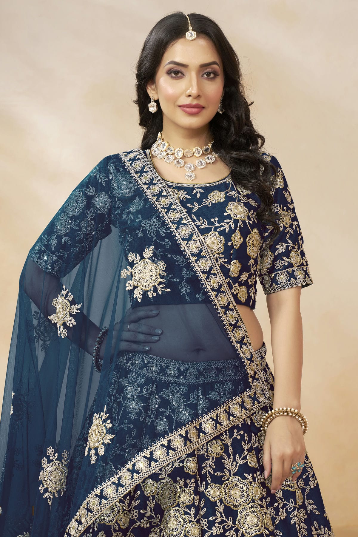 Blue Colour Art Silk Lehenga Choli VSLC1050635