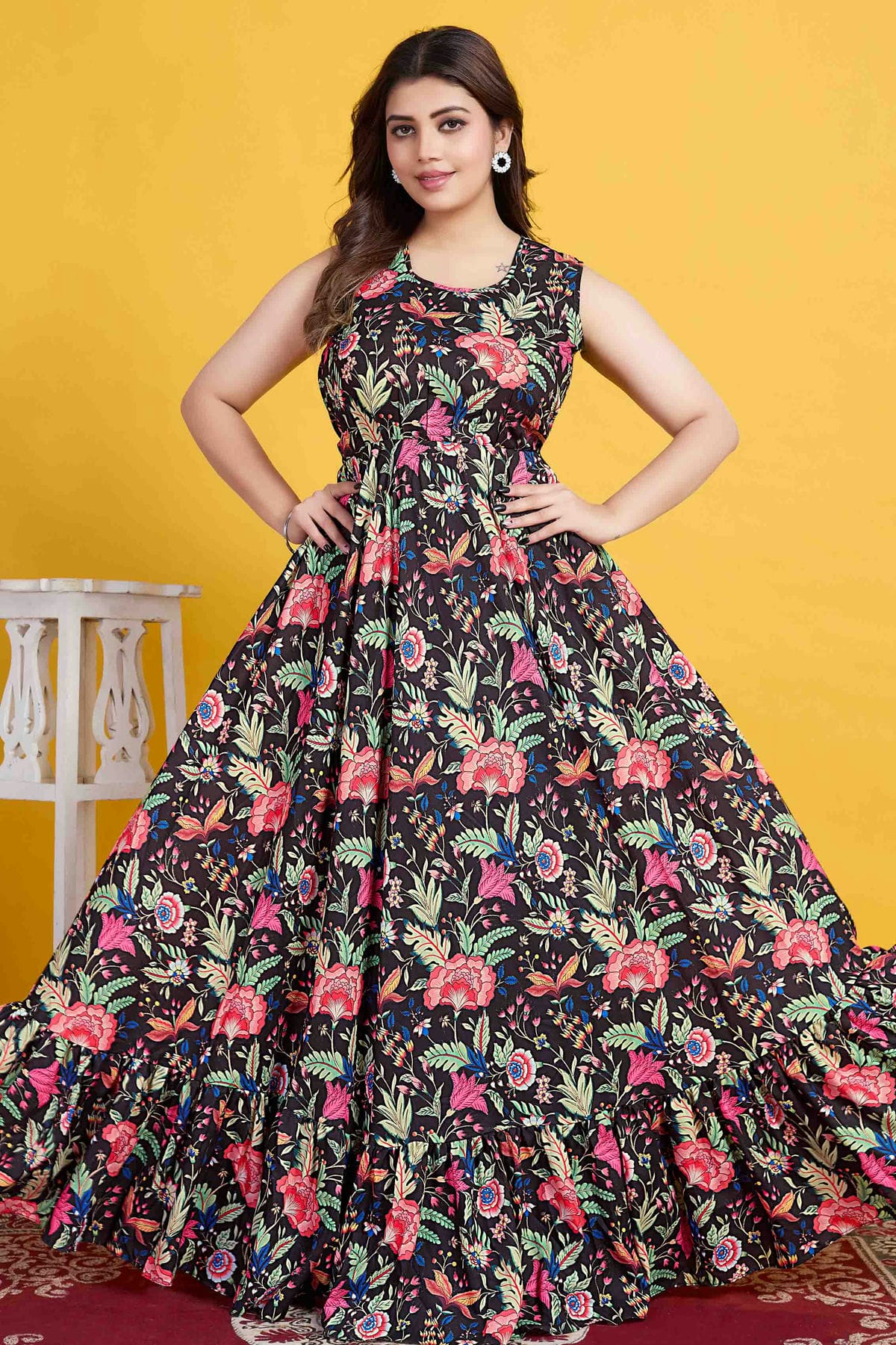 Blue Colour Cotton Stitched Anarkali Suit VSSS1140958