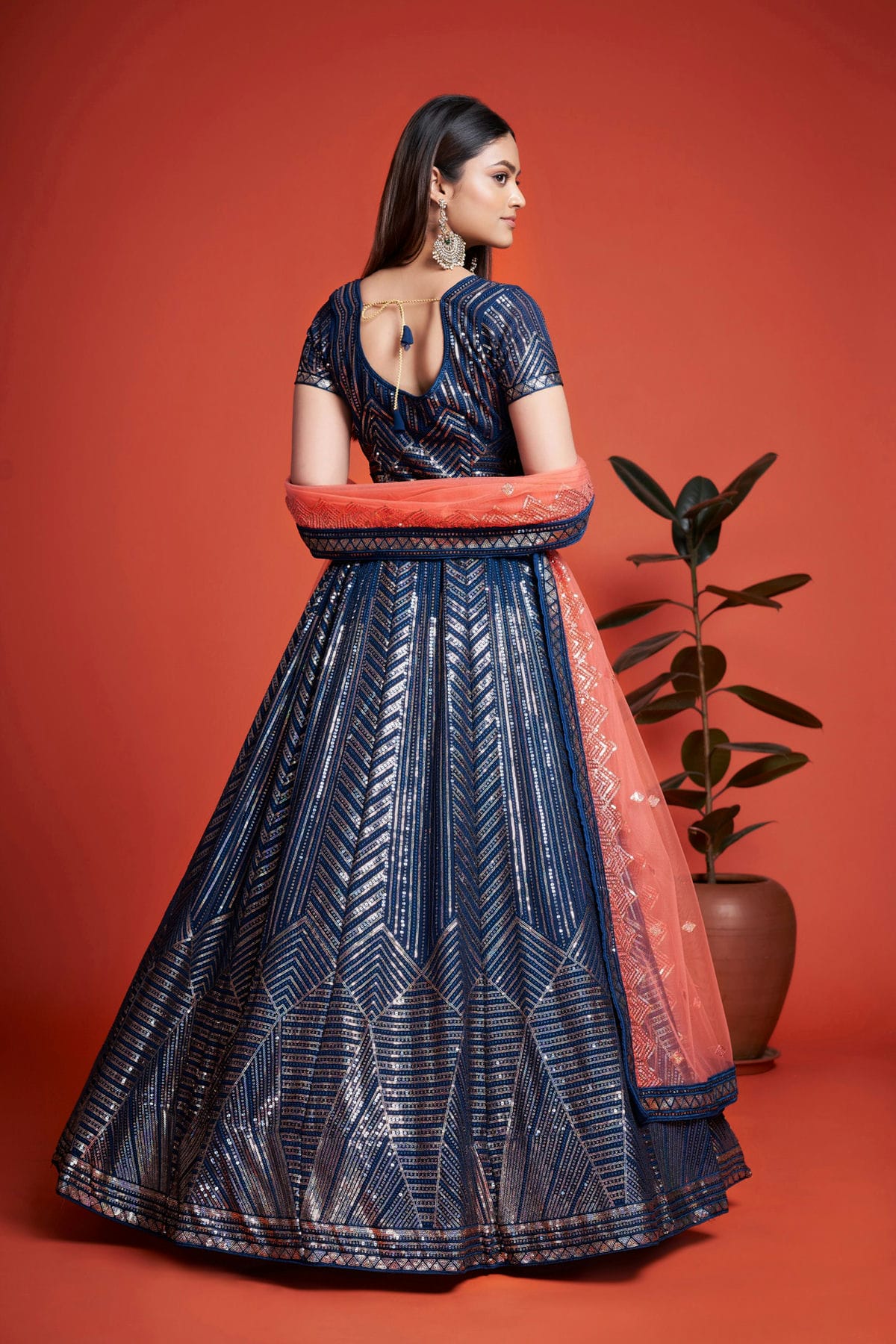 Blue Colour Embroidery Georgette Lehenga Choli VSLD1080845