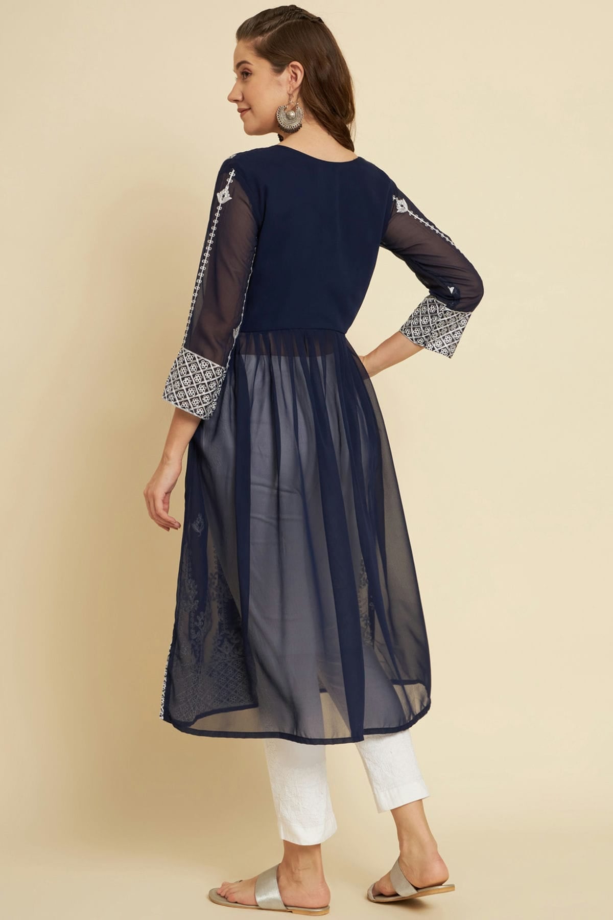 Blue Colour Georgette Kurti VSKR1111037