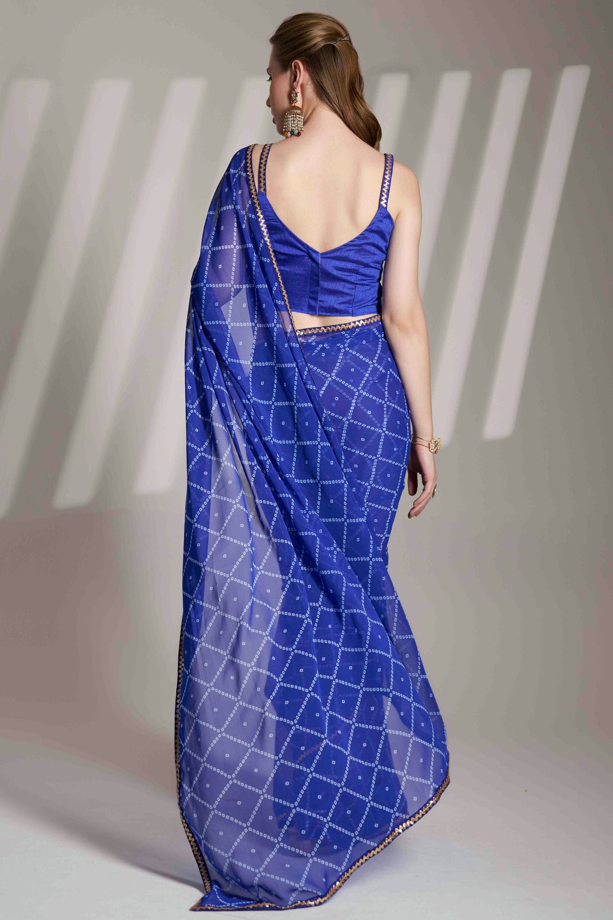 Blue Colour Georgette Printed Saree VSSD1112835