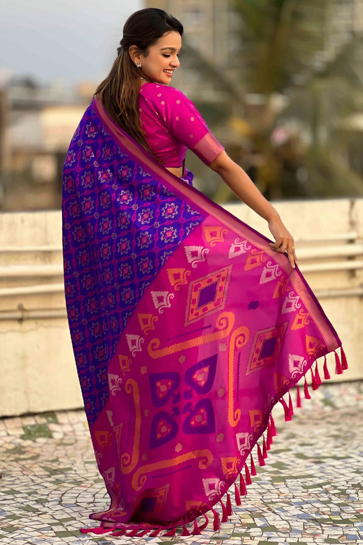 Blue Colour Patola Silk Traditional Saree