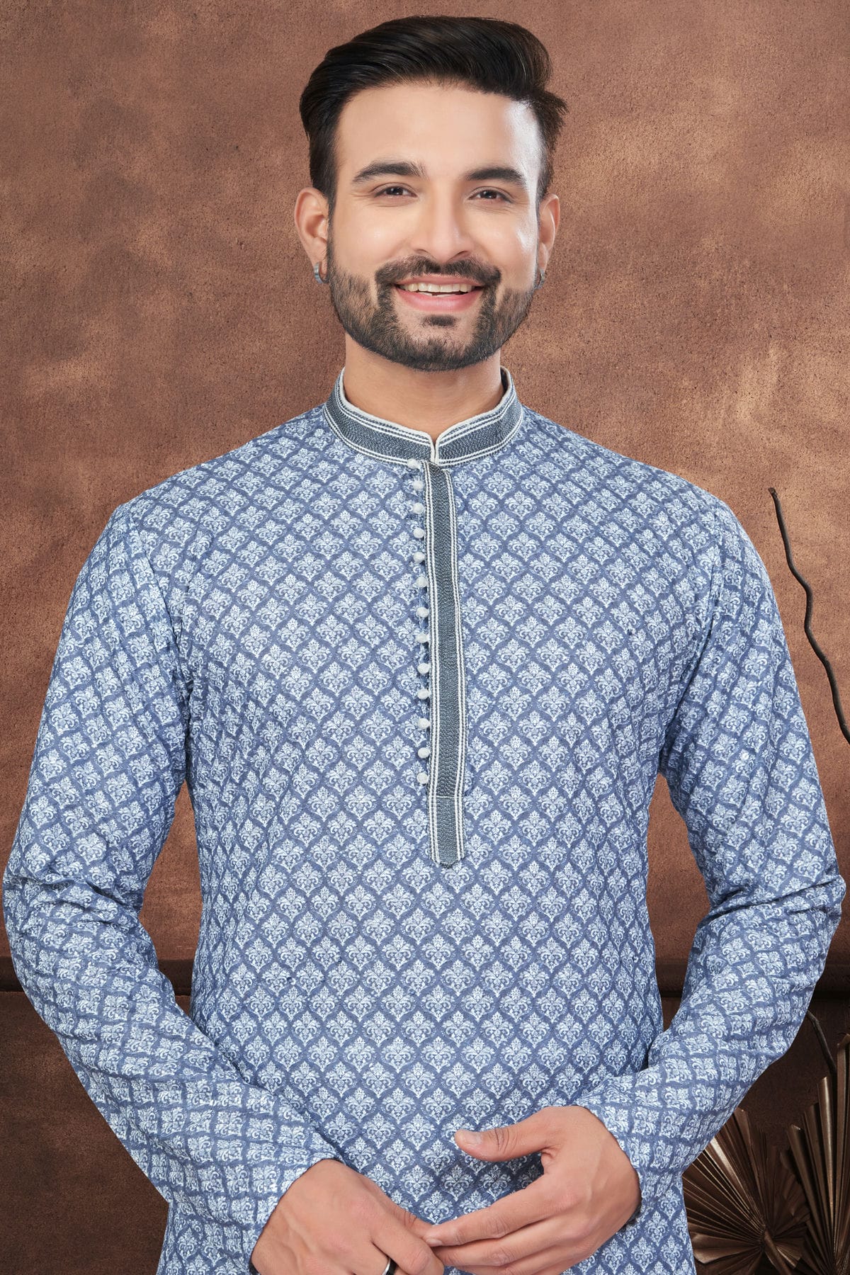 Blue Colour Soft Rayon Kurta Pajama VSKP1040682