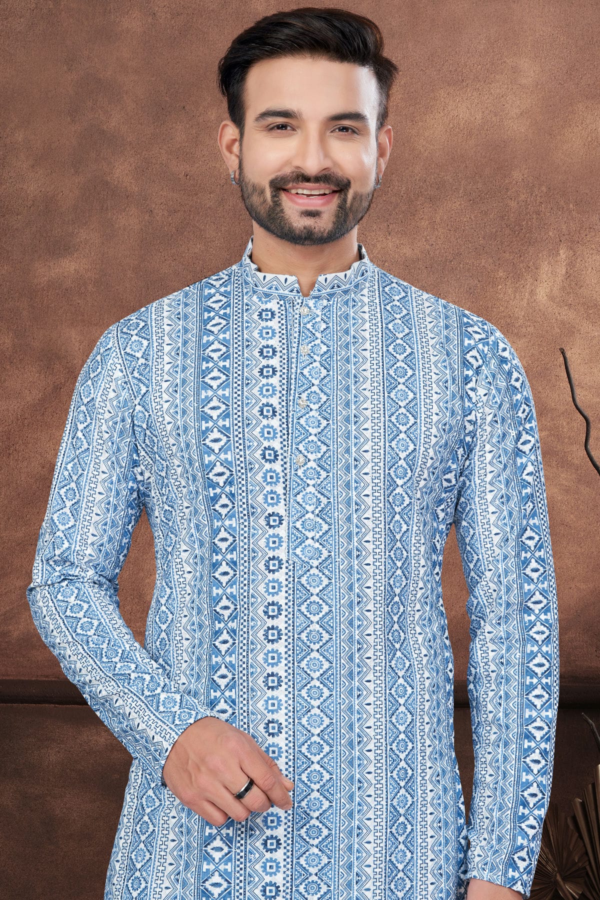Blue Colour Soft Rayon Kurta Pajama VSKP1040686