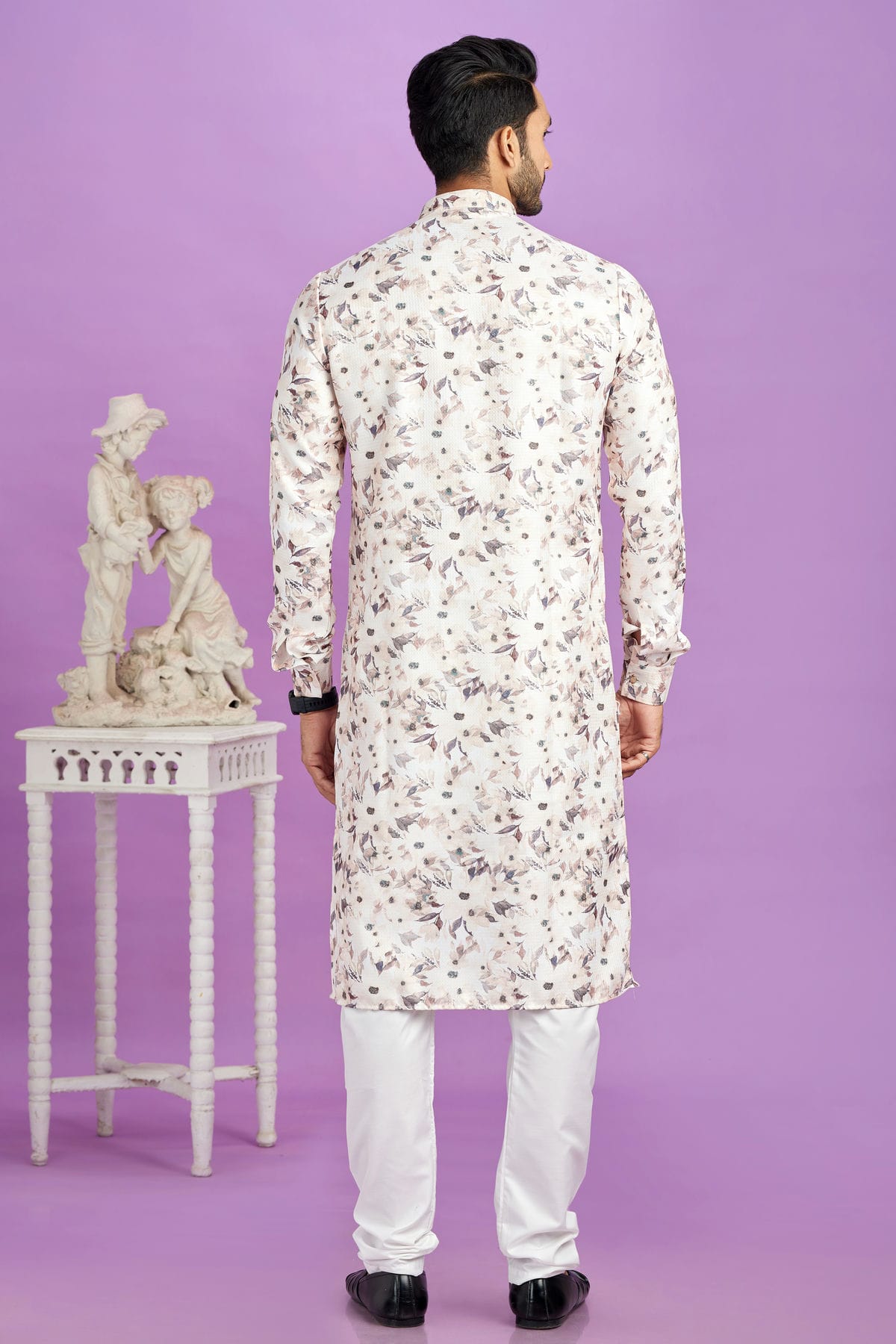 Brown Colour Cotton Pintex Work Kurta Pajama VSKP1230194