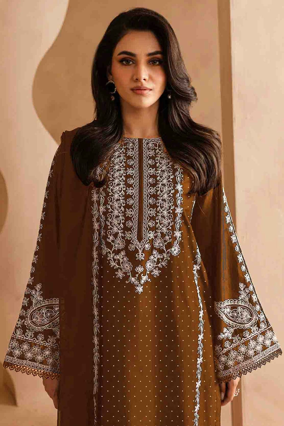 Brown Colour Faux Georgette Pakistani Suit VSSM1140812