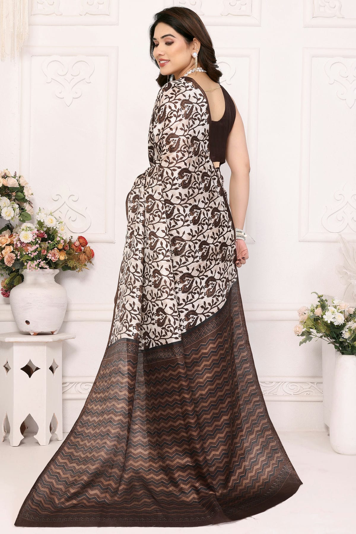 Brown Colour Khadi Saree VSSD1180204