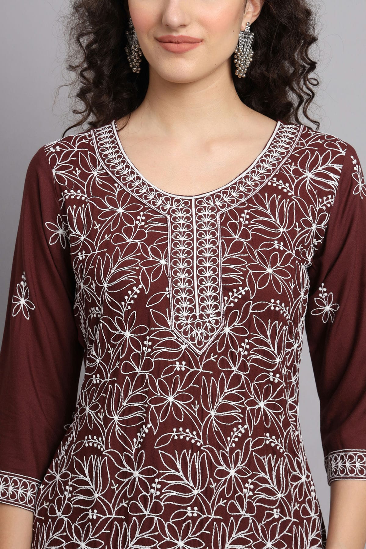 Brown Colour Rayon Kurti VSKR1111100