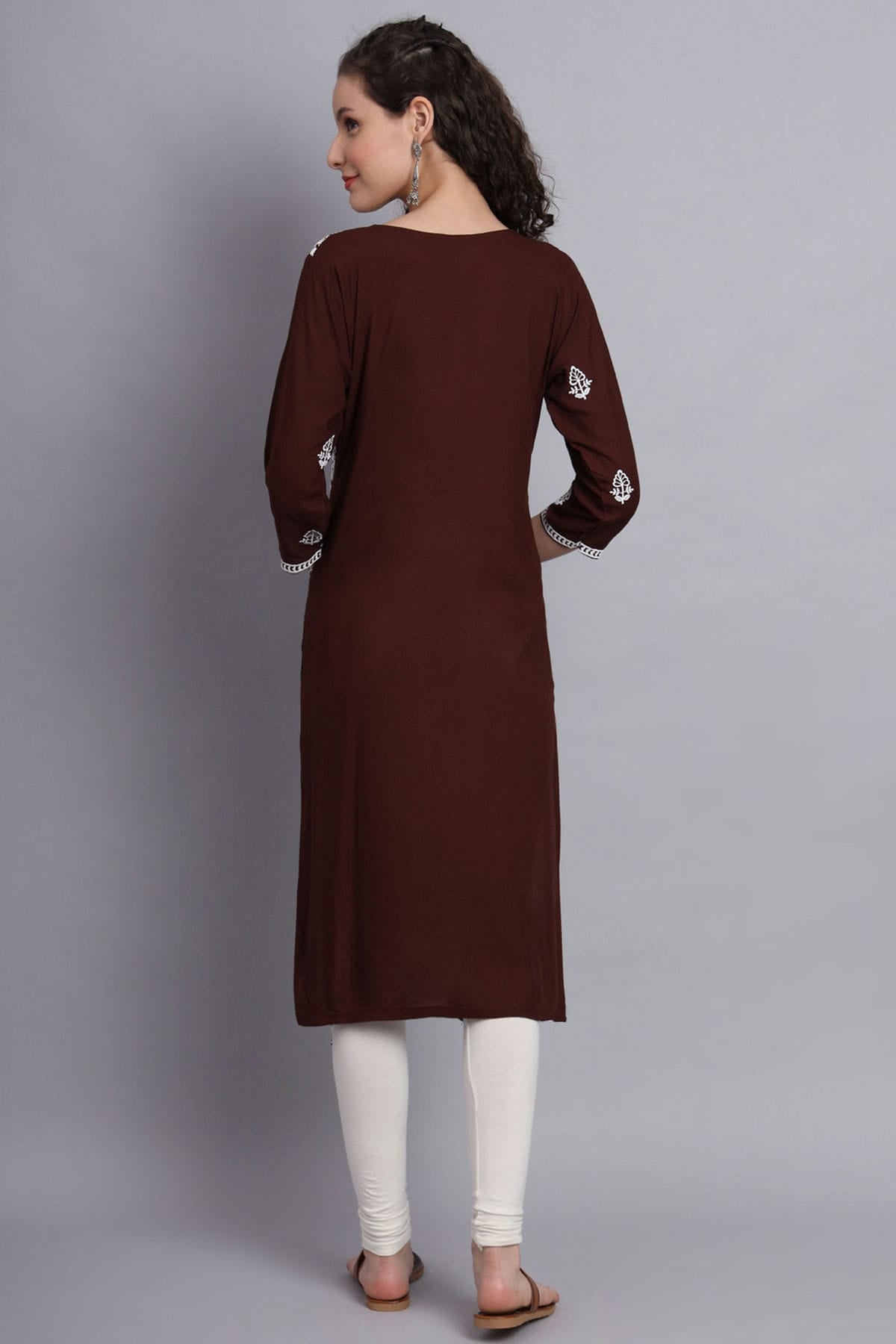 Brown Colour Rayon Kurti VSKR1111128