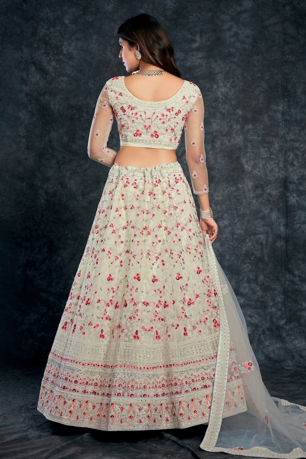 Butterfly Net Designer Lehenga CholiIn Off White NCLC12710156
