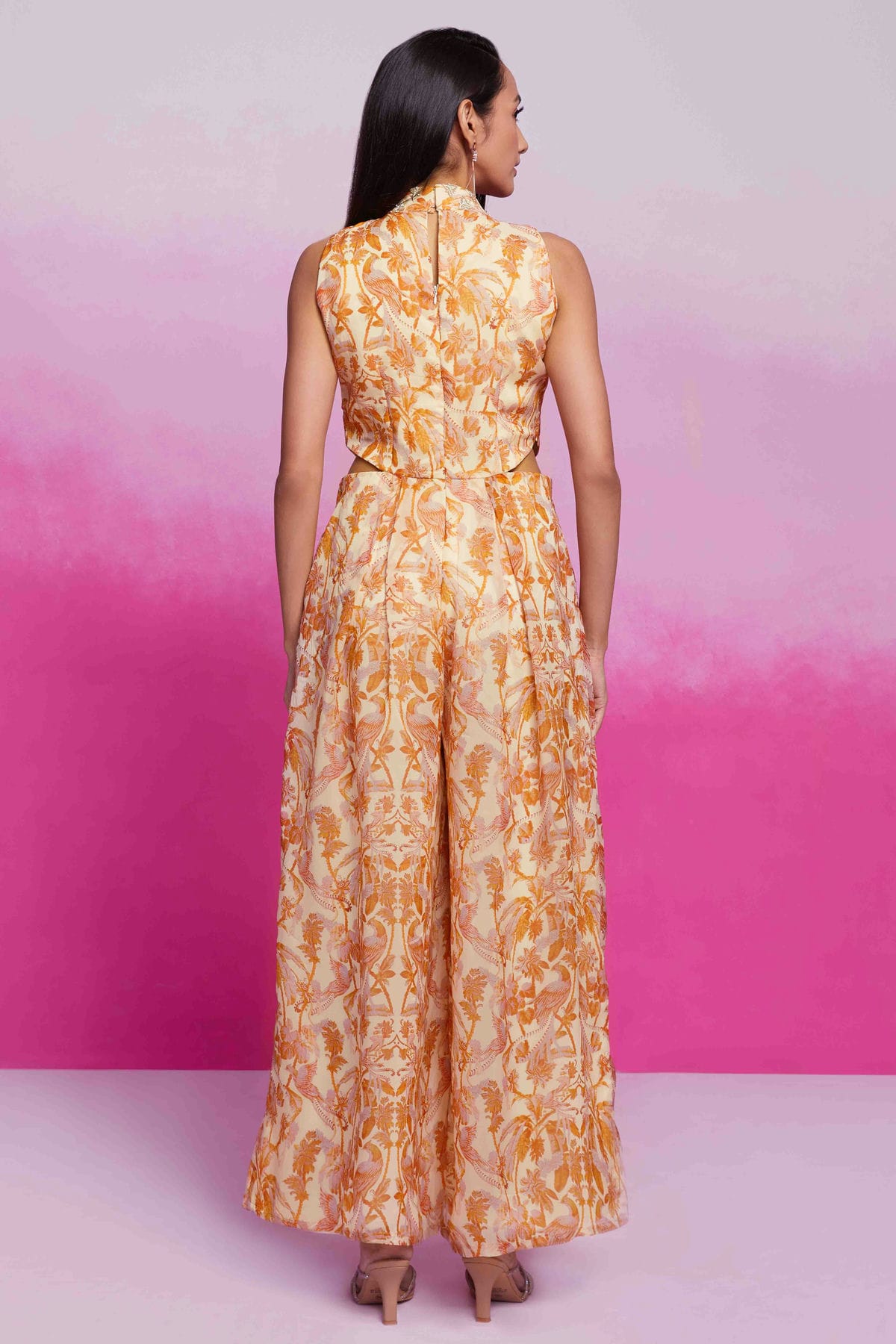 Cream Colour Organza Jump Set VSTP1080938