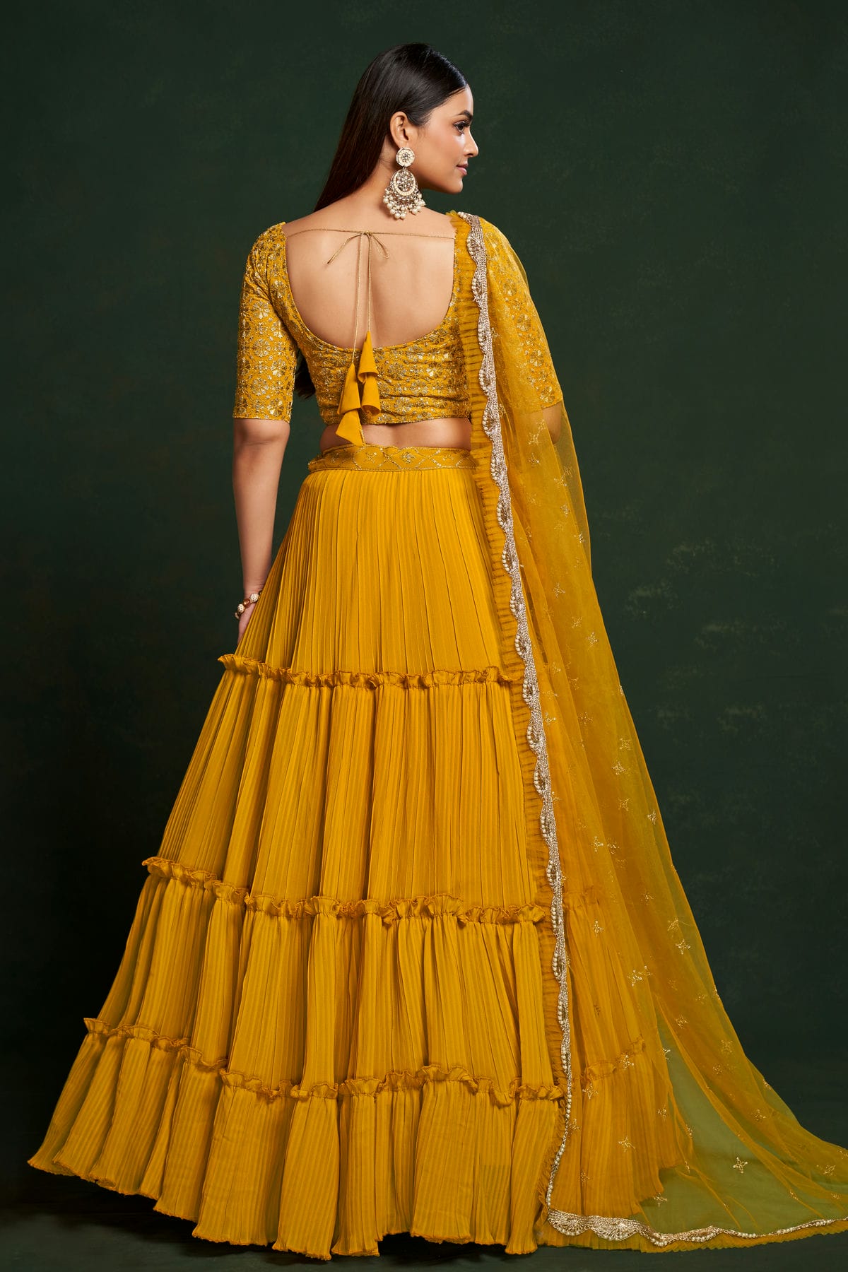 Faux Georgette Designer Lehenga Choli In Mustard Colour VSLC1270066