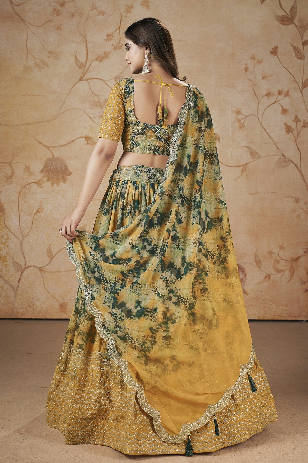 Faux Georgette Designer Lehenga Choli In Yellow Colour VSLC1270086