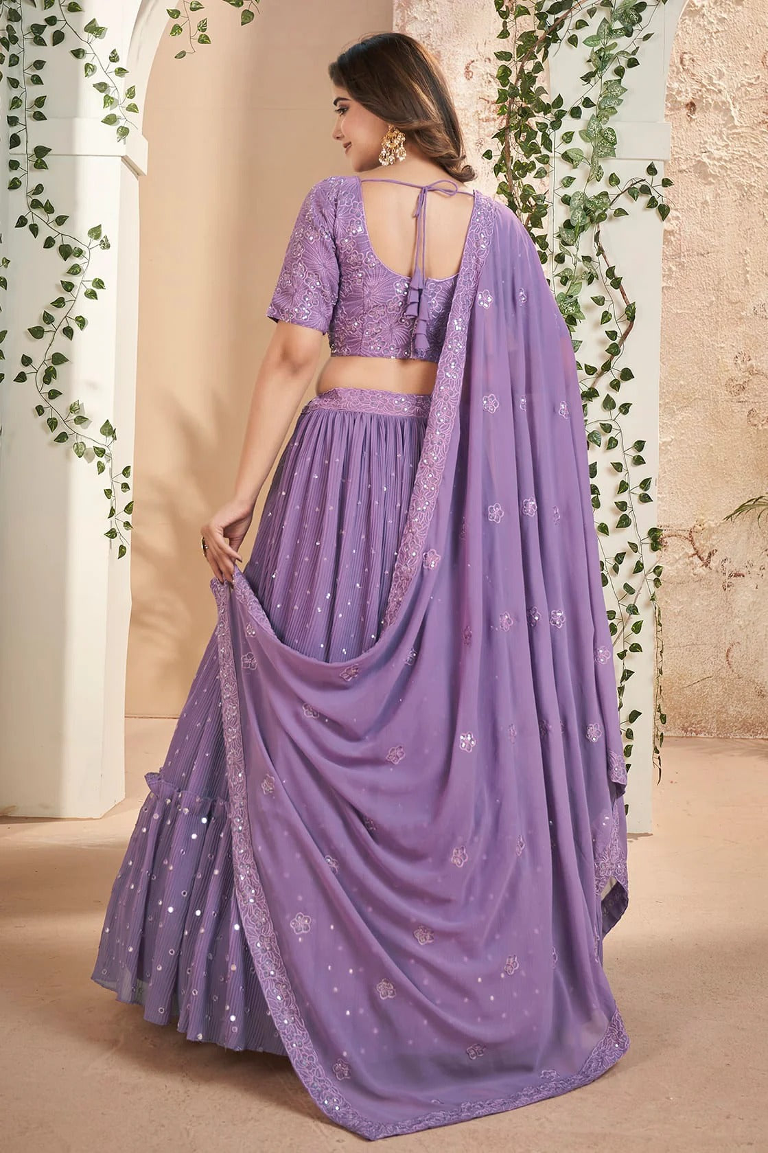 Faux Georgette Designer Lehenga CholiIn Light Purple NCLC12710111
