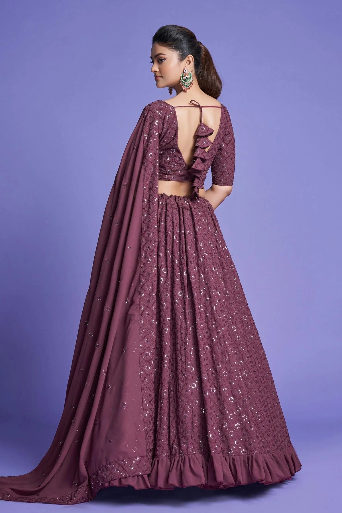 Georgette Designer Lehenga CholiIn Muave NCLC12710100