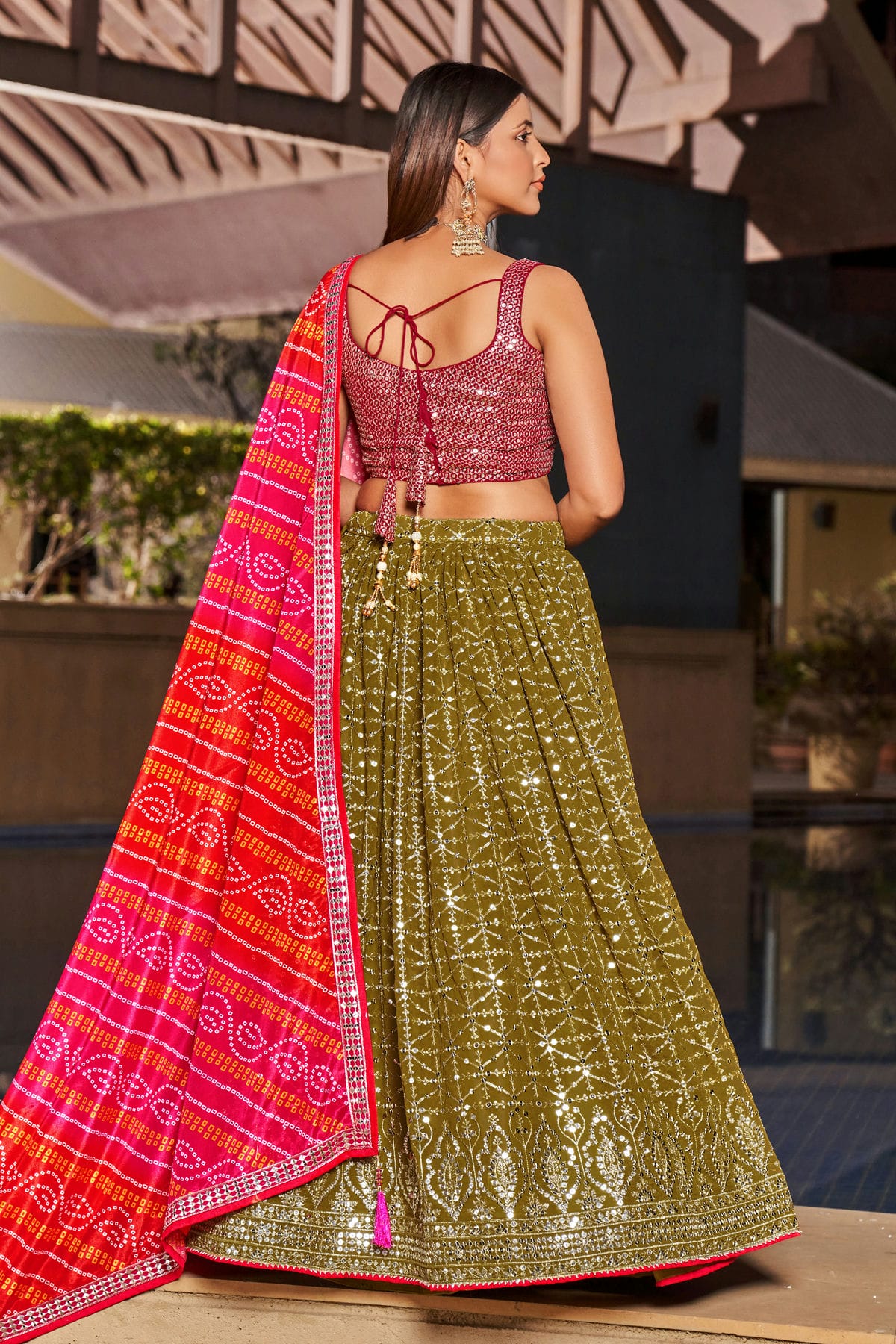 Georgette Embroidery A Line Lehenga Choli VSLC1010199