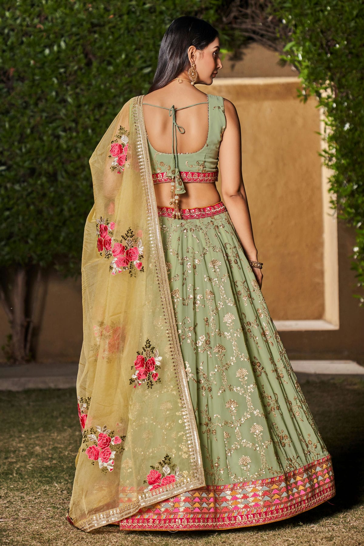 Georgette Embroidery A Line Lehenga Choli VSLC1010202