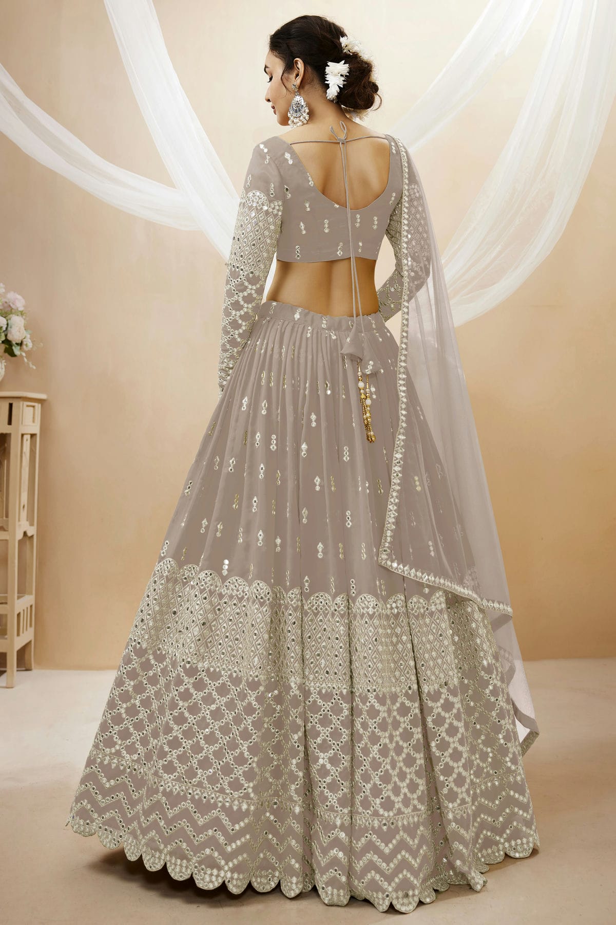 Georgette Embroidery A Line Lehenga Choli VSLC1010208