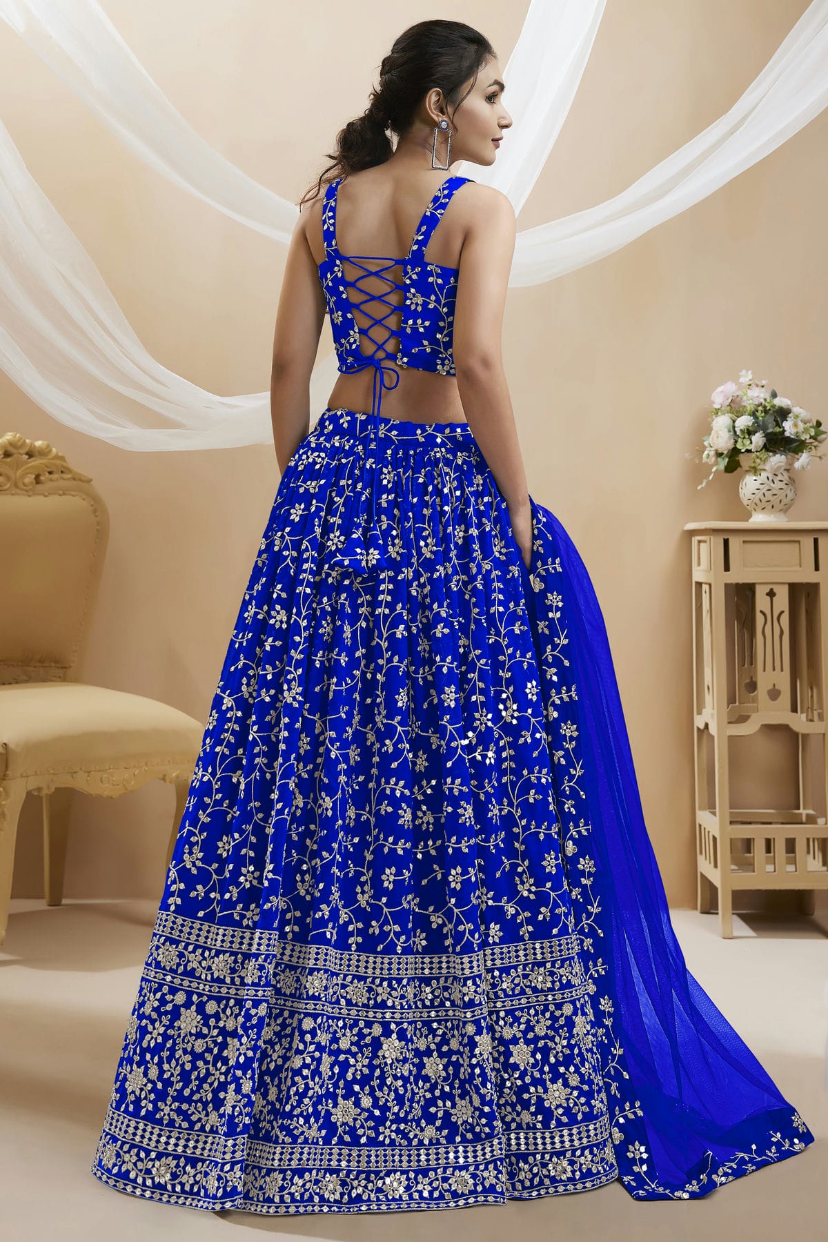 Georgette Embroidery A Line Lehenga Choli VSLC1010260