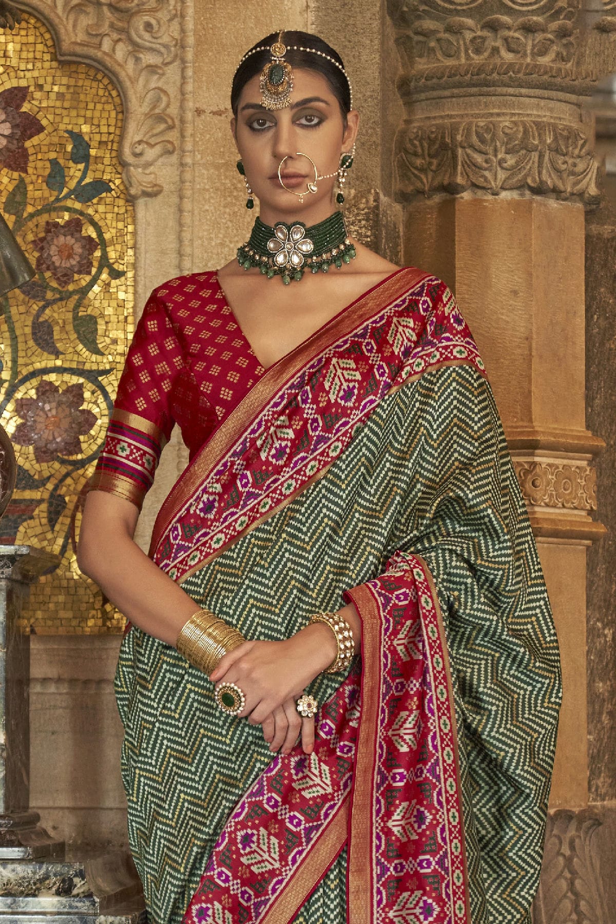 Green Colour Banarasi Silk Saree VSSD1110265
