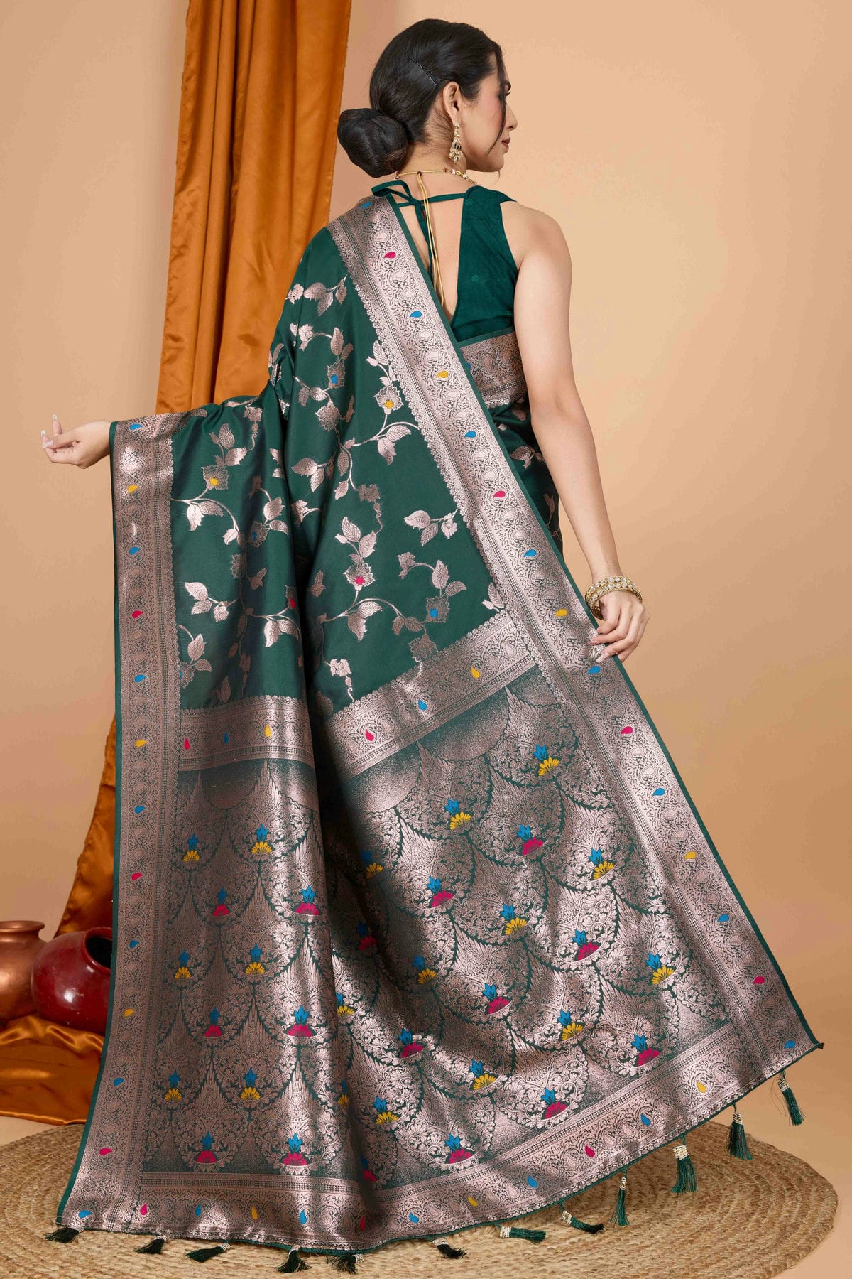 Green Colour Banarasi Silk Woven Work Traditional Saree VSSD1113536