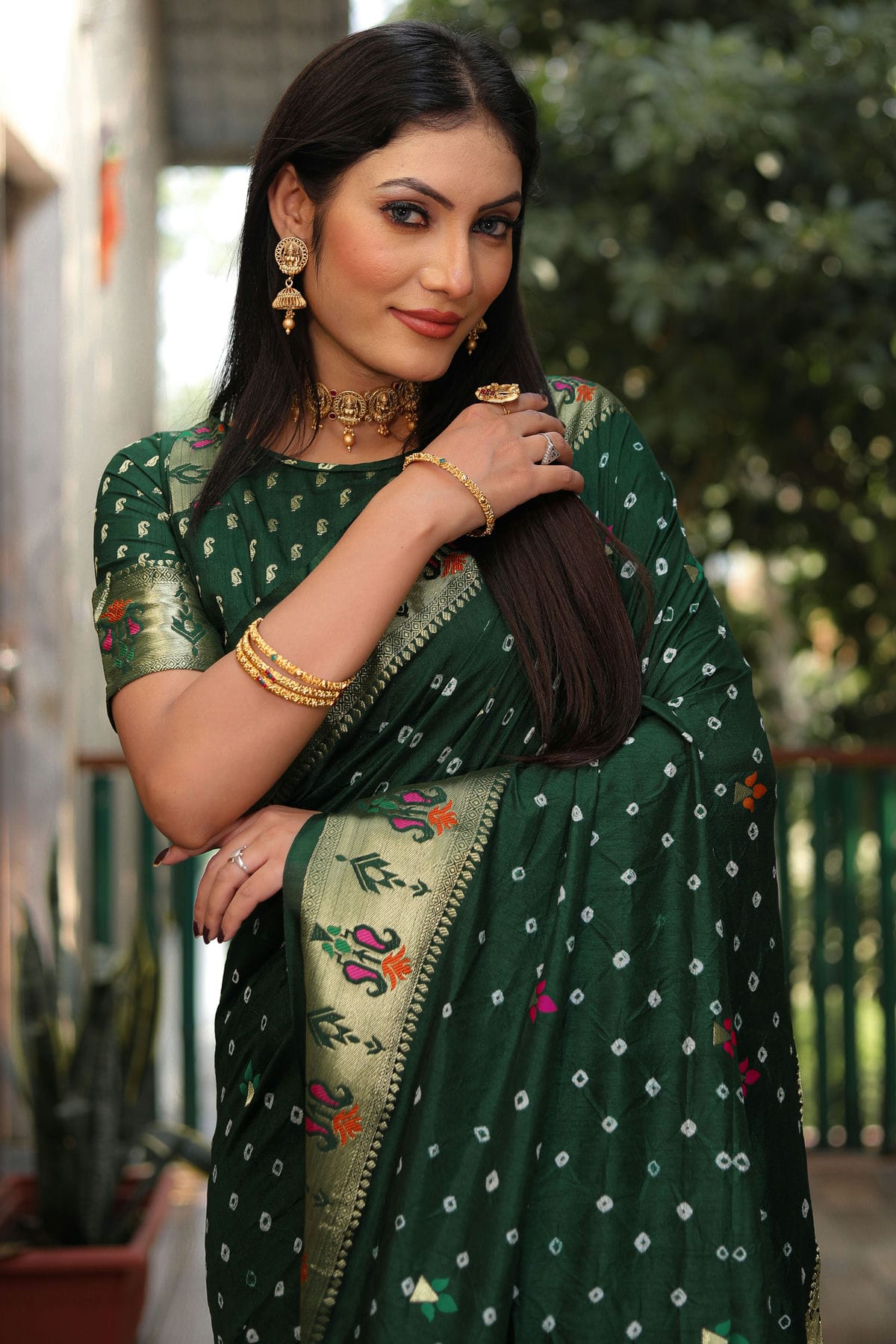 Green Colour Dola Silk Paithani Saree VSSD1110939