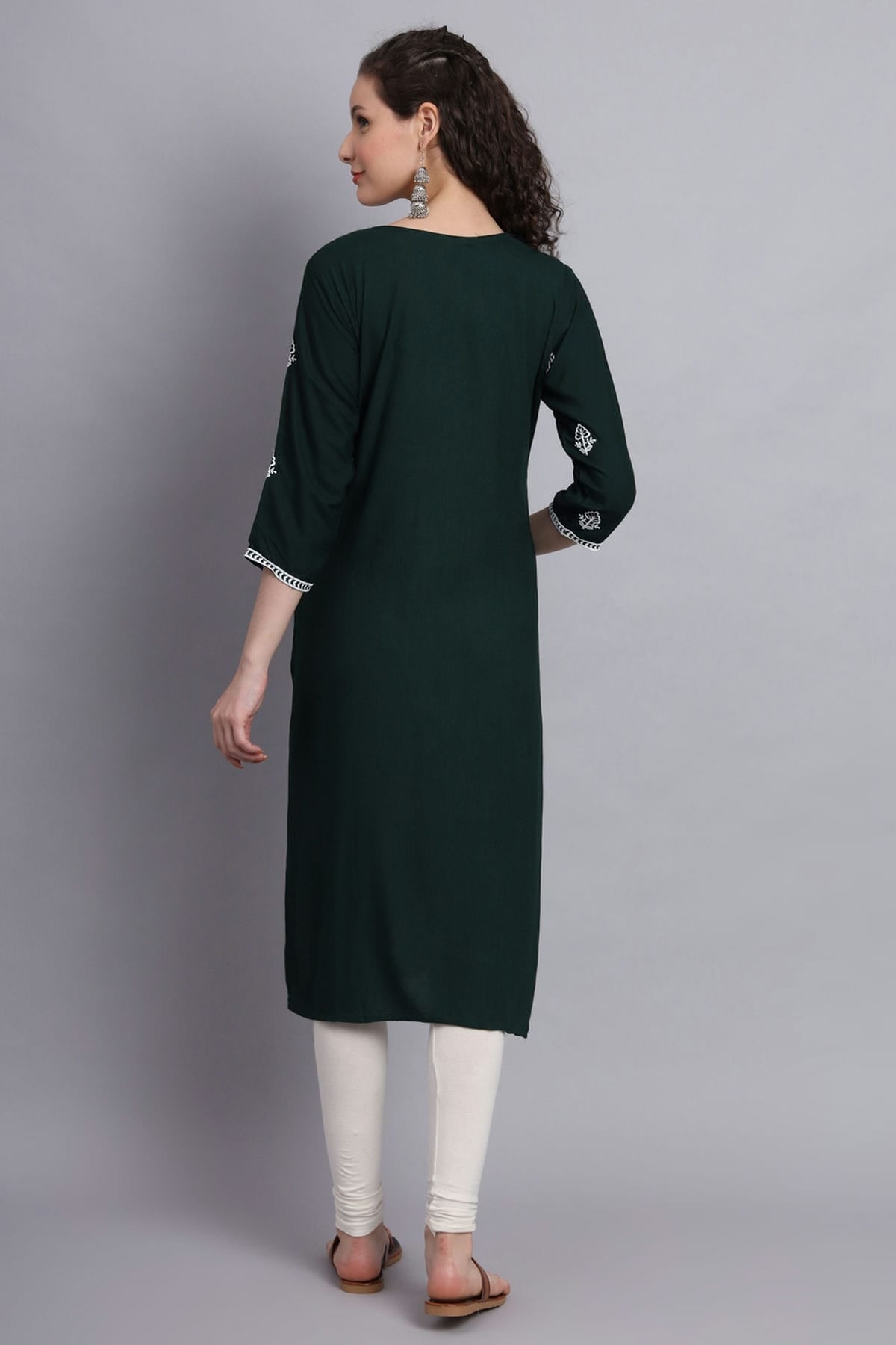 Green Colour Rayon Kurti VSKR1111127
