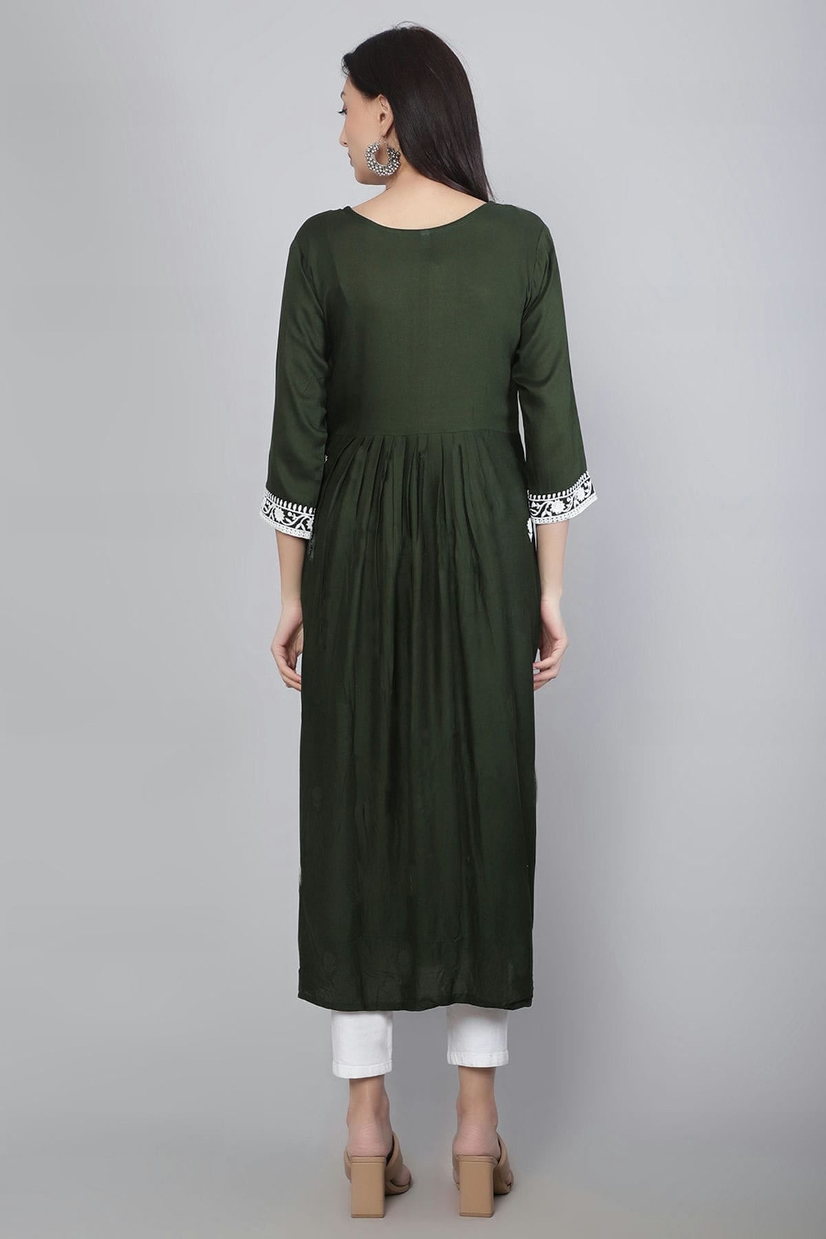 Green Colour Rayon Kurti VSKR1111137