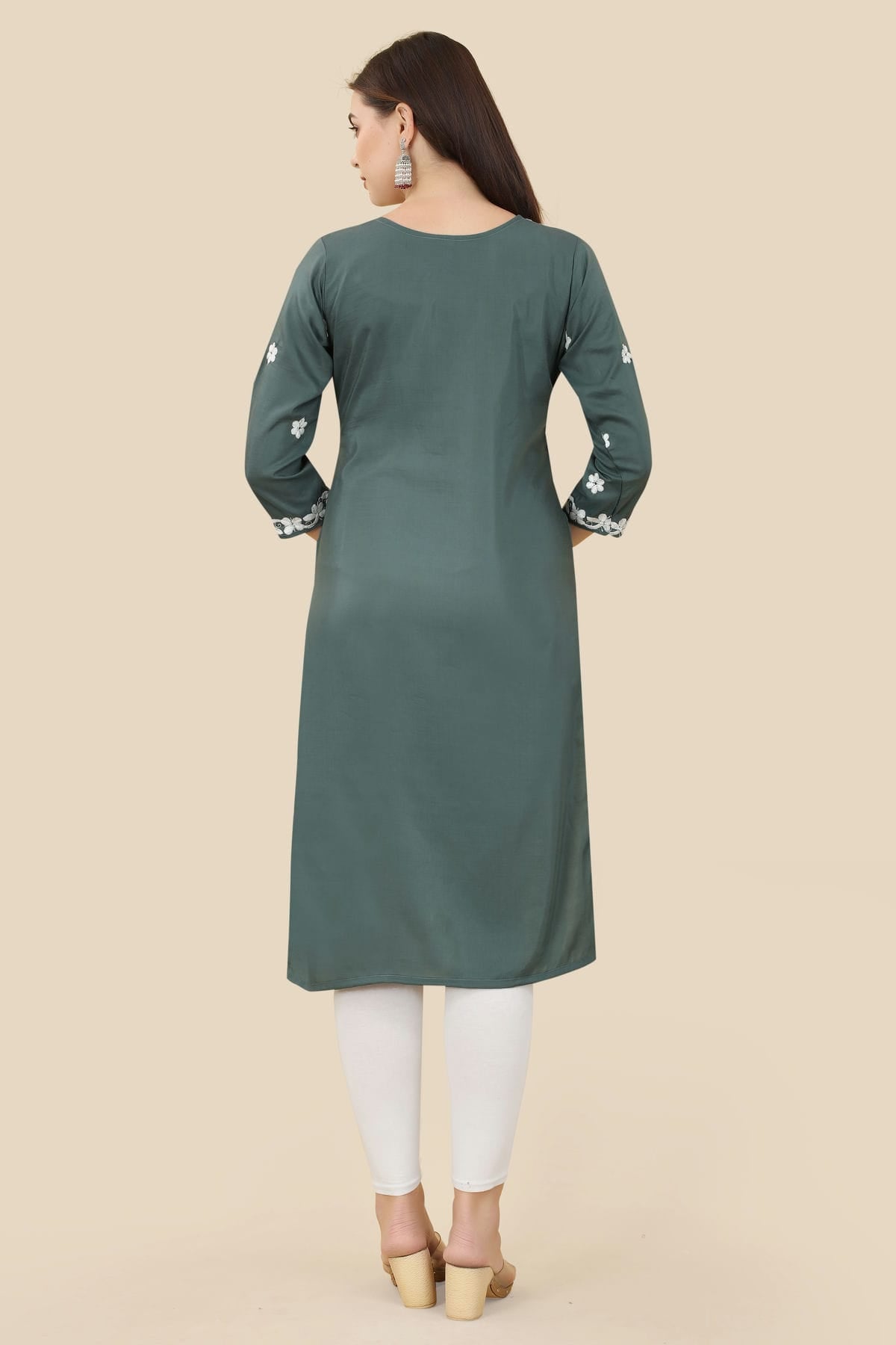 Grey Colour Chinon Silk Kurti VSKR1111008