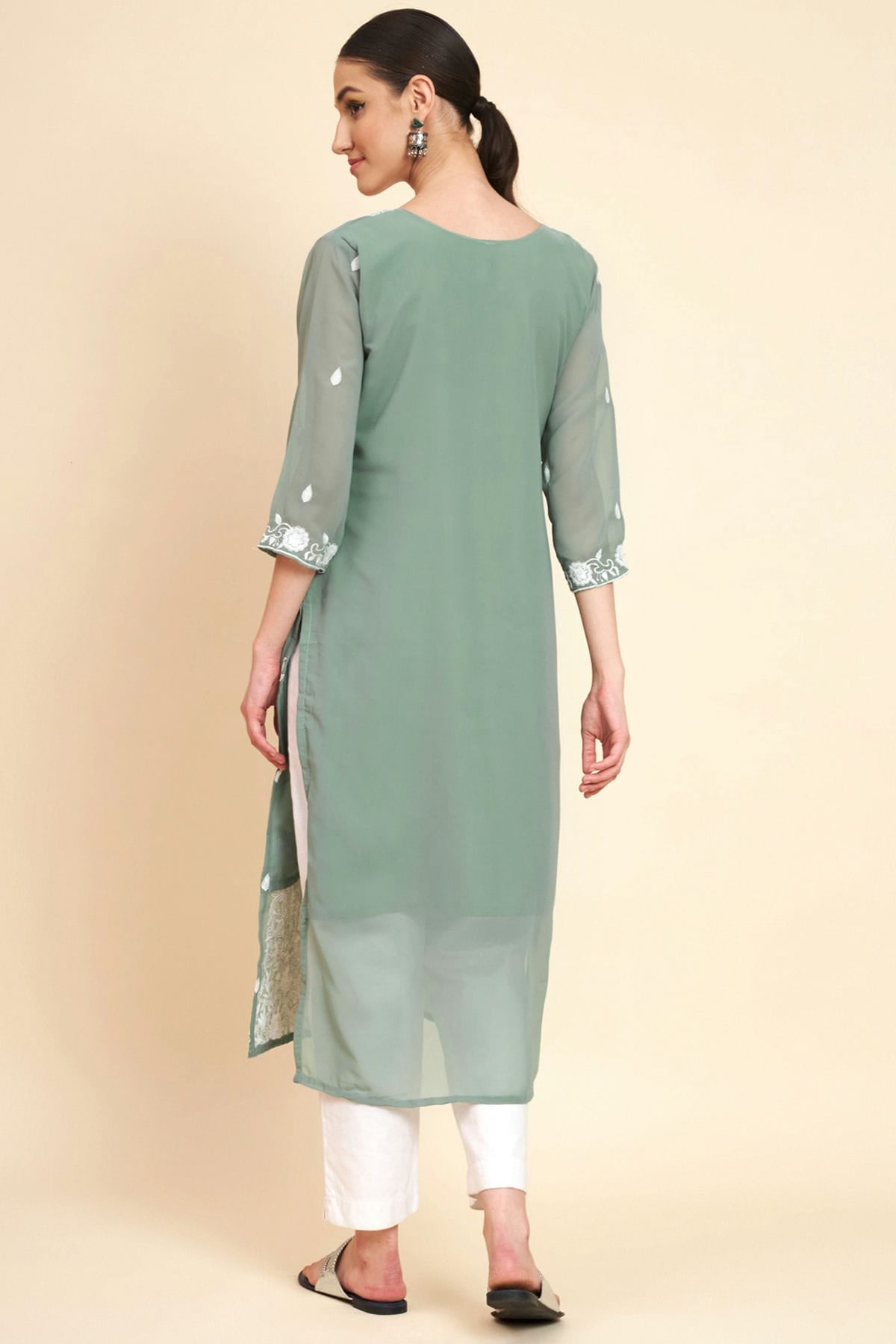 Grey Colour Georgette Kurti VSKR1111052