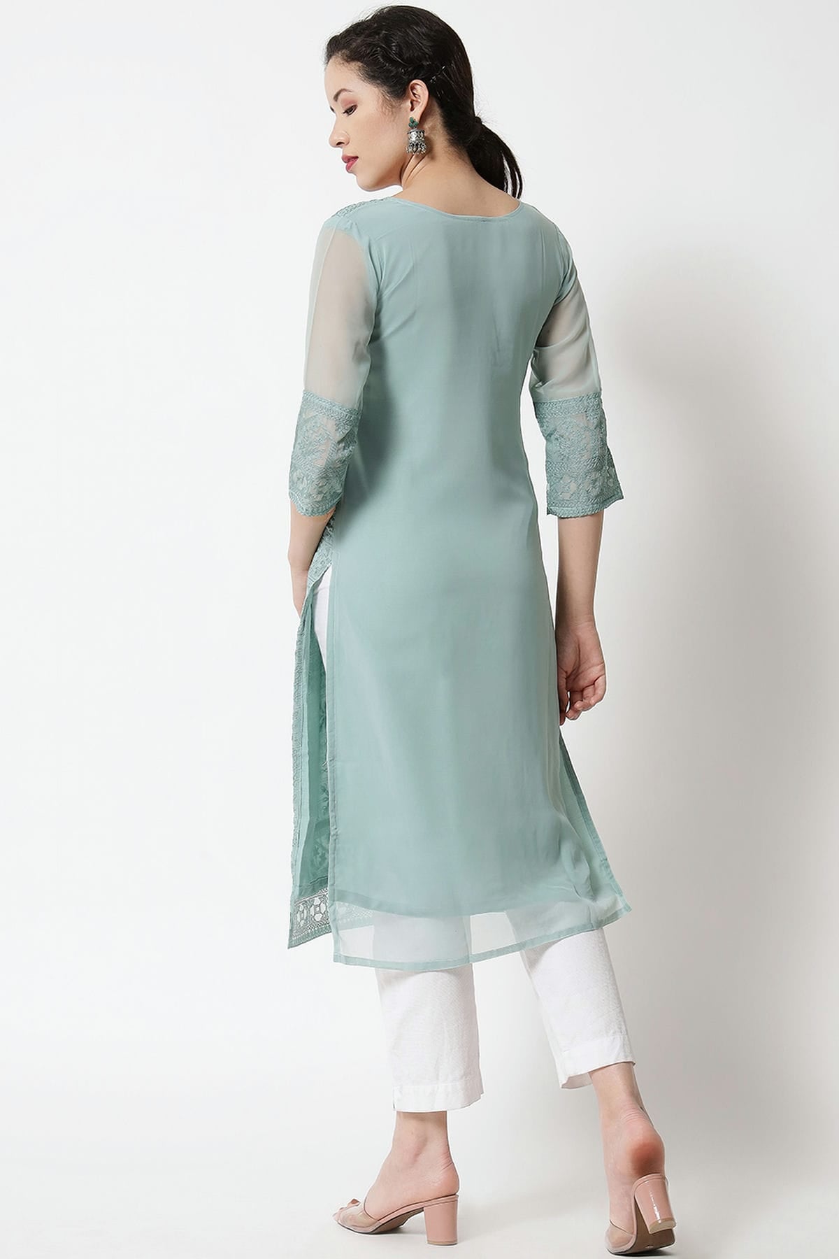 Grey Colour Georgette Kurti VSKR1111280