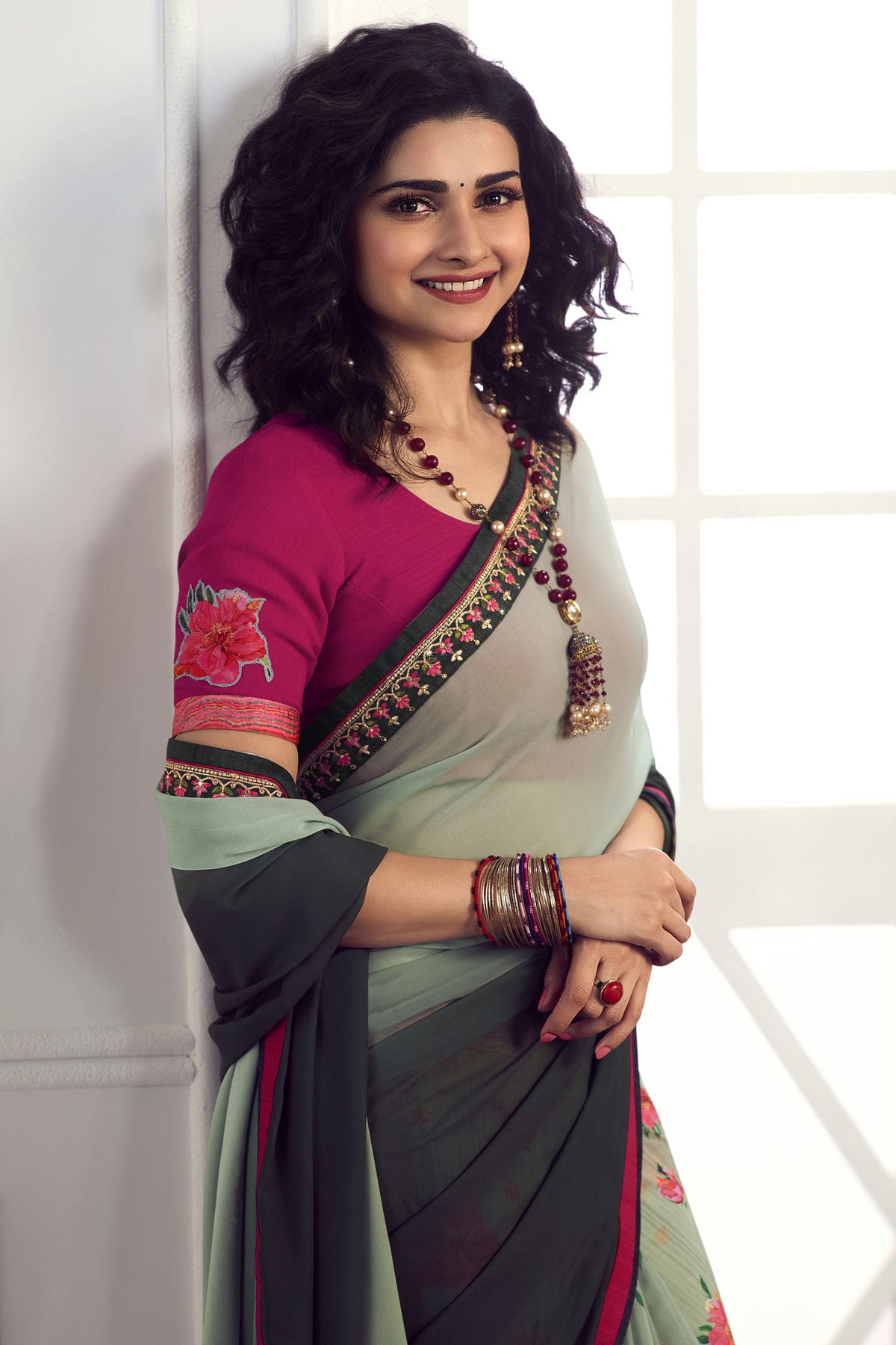 Grey Colour Georgette Printed Saree VSSD1180057