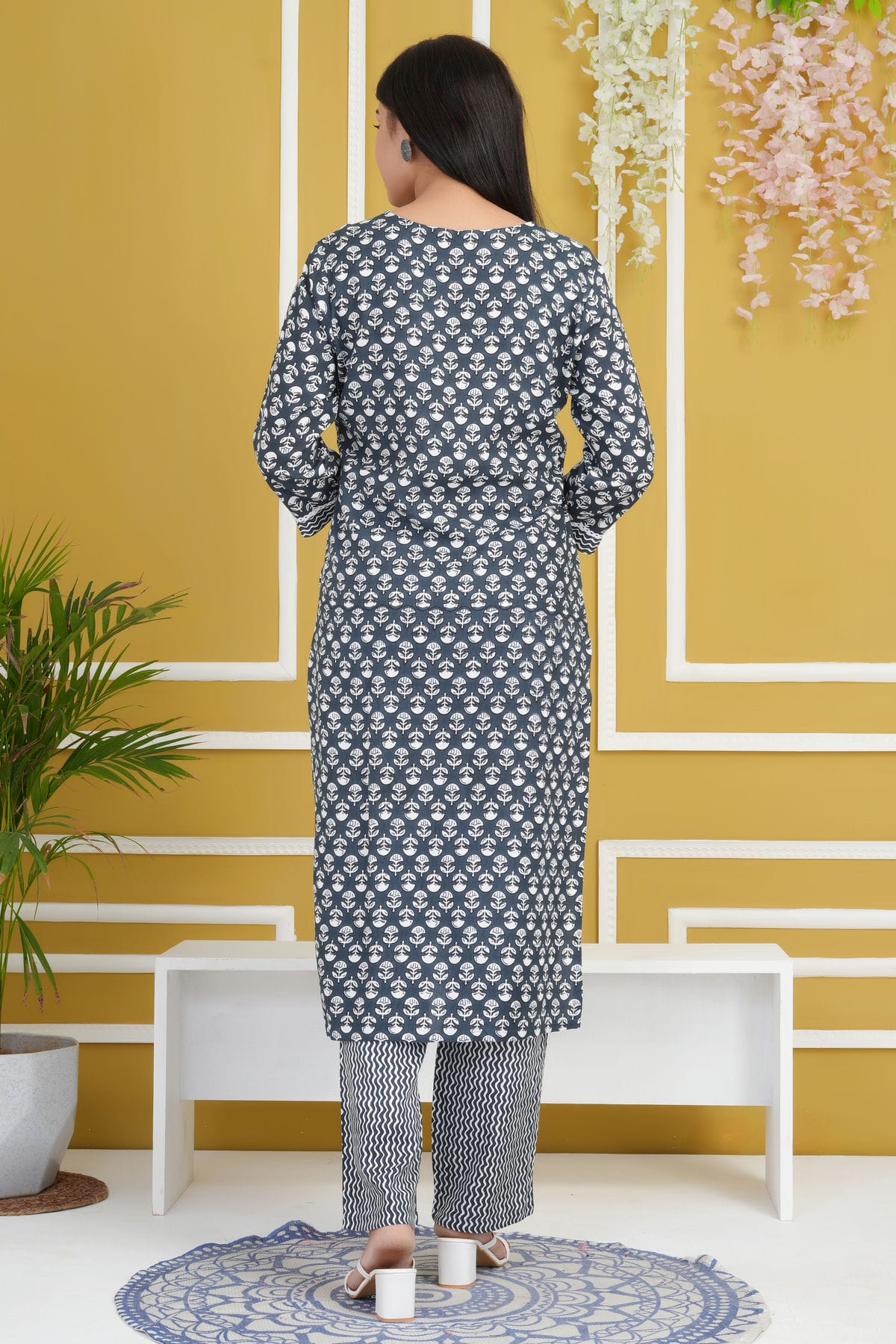 Grey Colour Rayon Cotton Readymade Anarkali Suit VSSS1140407