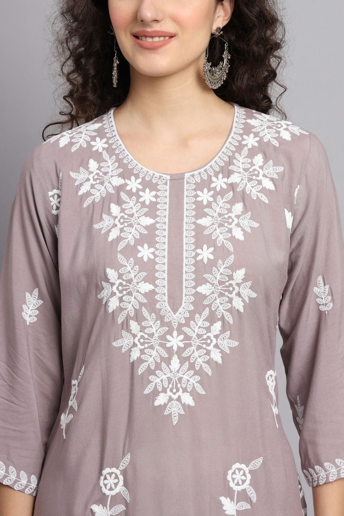 Grey Colour Rayon Kurti VSKR1111088