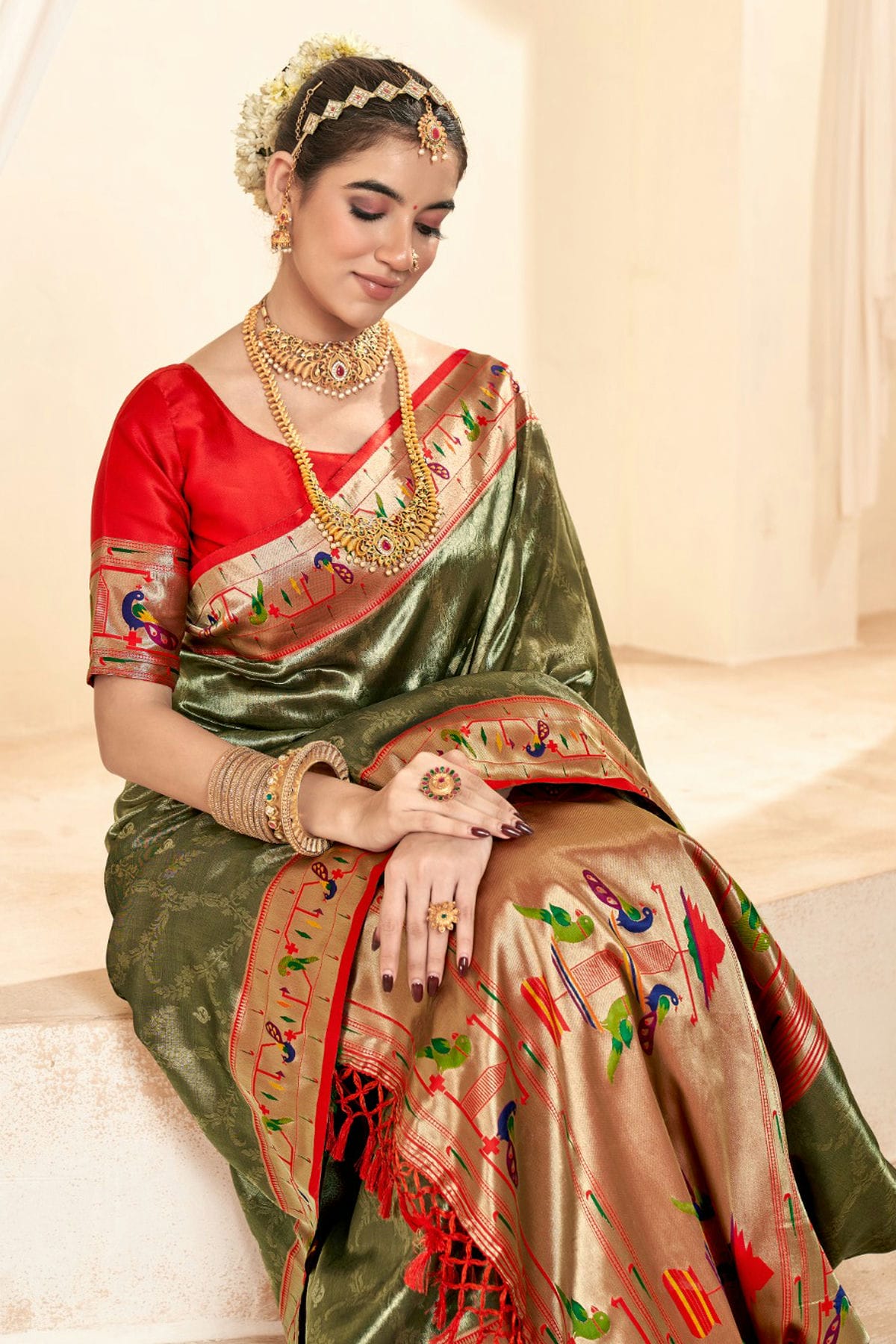 Grey Colour Soft Tissue Silk Saree VSSD1110130