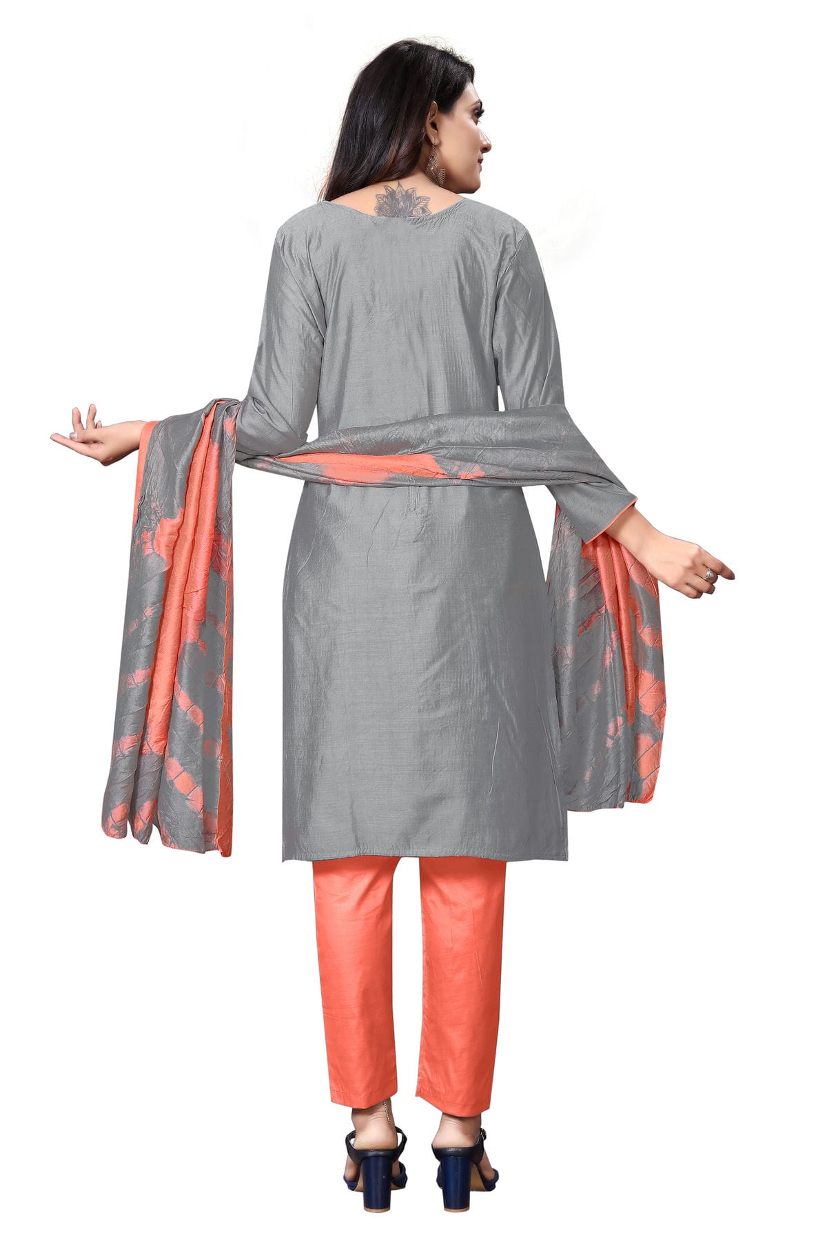 Grey Colour Unstitched Cotton Straight Suit VSUS1160661