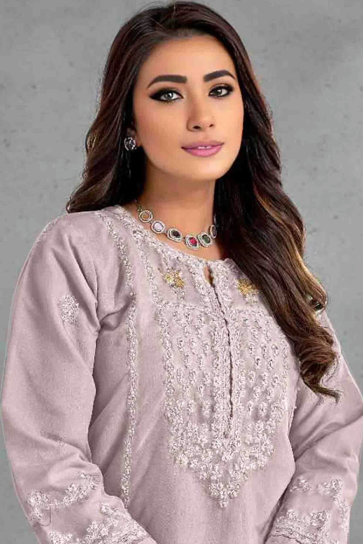 Lavender Colour Organza Pakistani Suit VSSM1140817