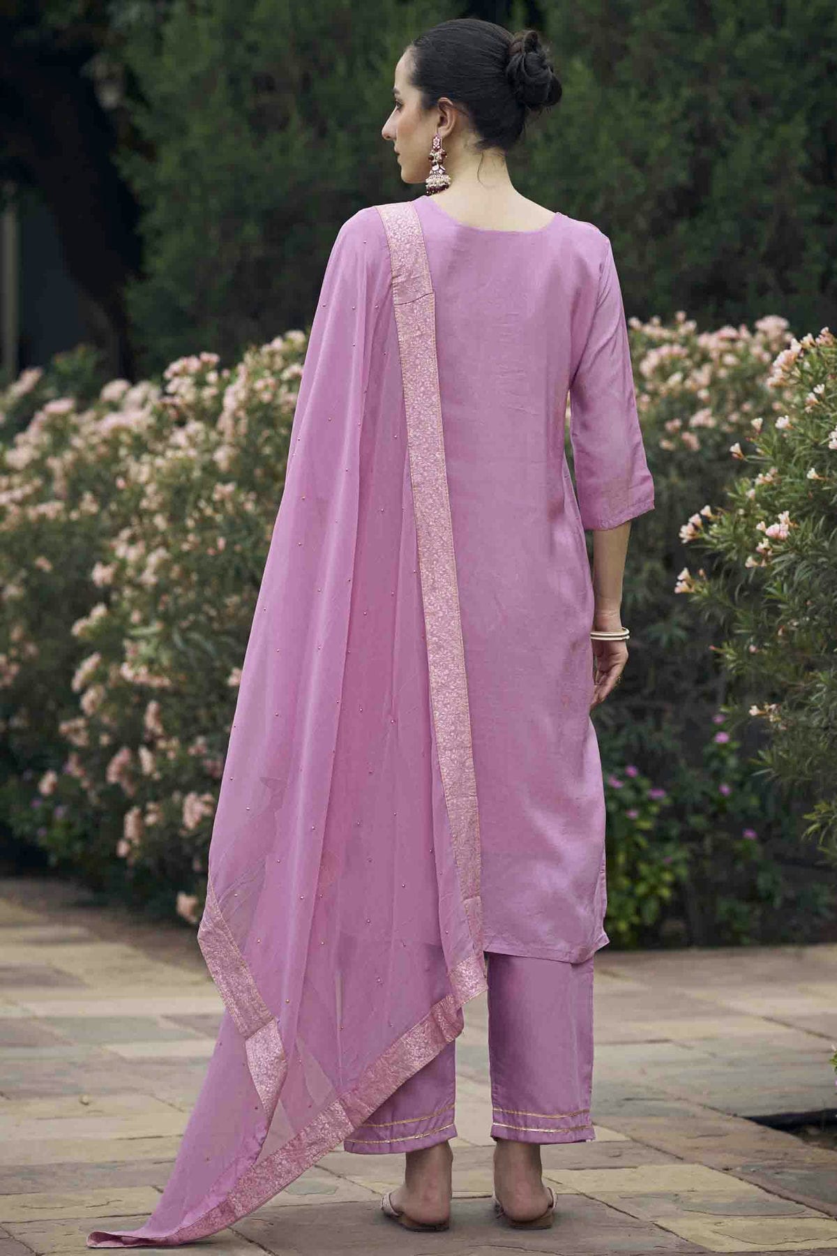 Lavender Colour Viscose Rayon Woven Pant Style Suit VSSS1113625